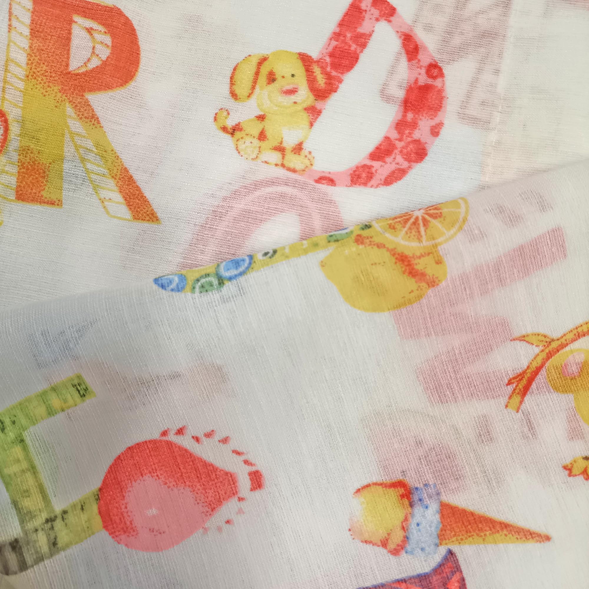 Tenda per Cameretta Bambini Set 2 Pannelli Coppia Tende Finestra Portafinestra Fantasia Palloncini Animali Mod. Giorgia 60x150 cm