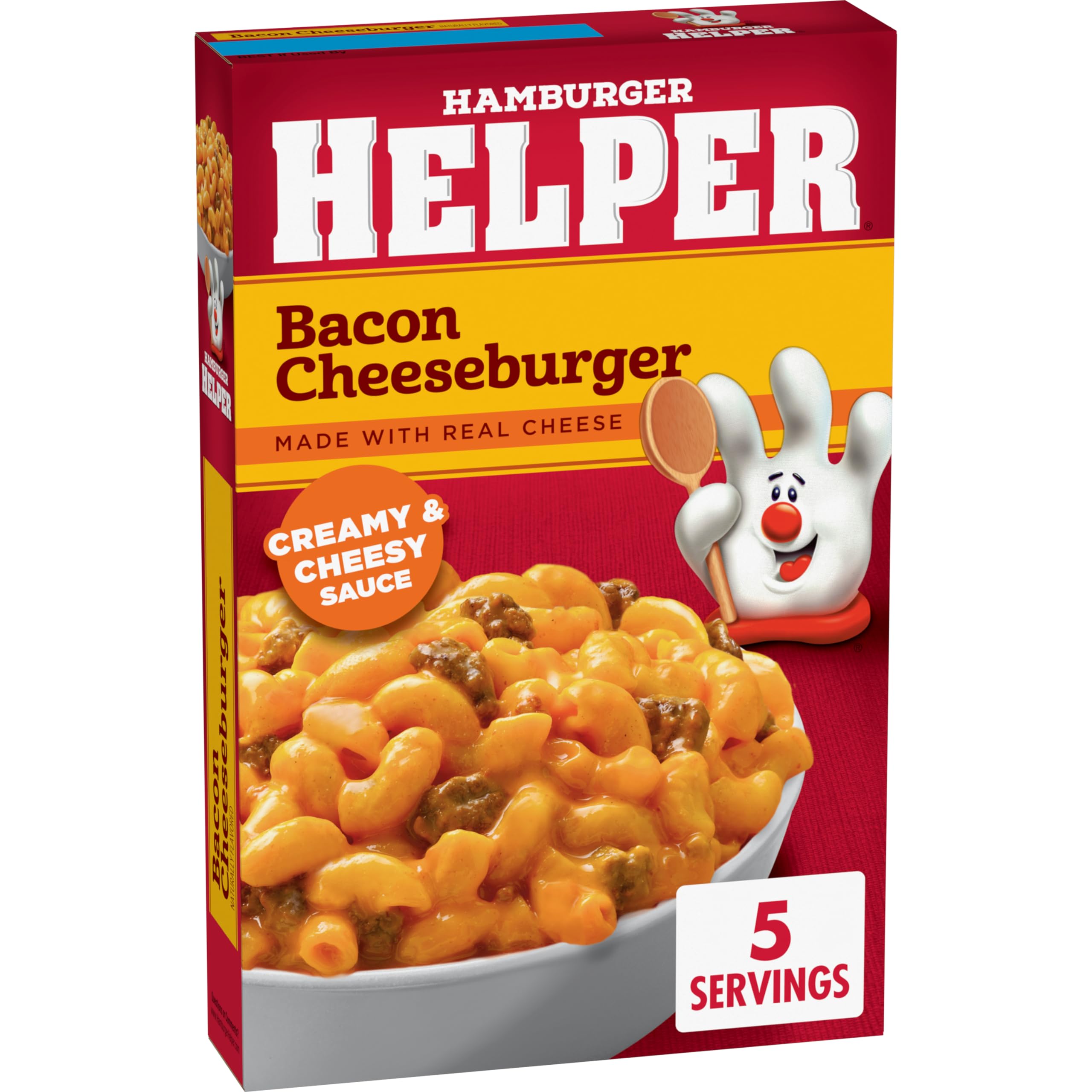 Hamburger Helper Bacon Cheeseburger Pasta Meal (5.1 oz - 12 Pack) No Artificial Flavors, Ready in 3 Easy Steps, Quick Meals Perfect for Midweek Dinners, Busy Evenings & Families On-the-Go