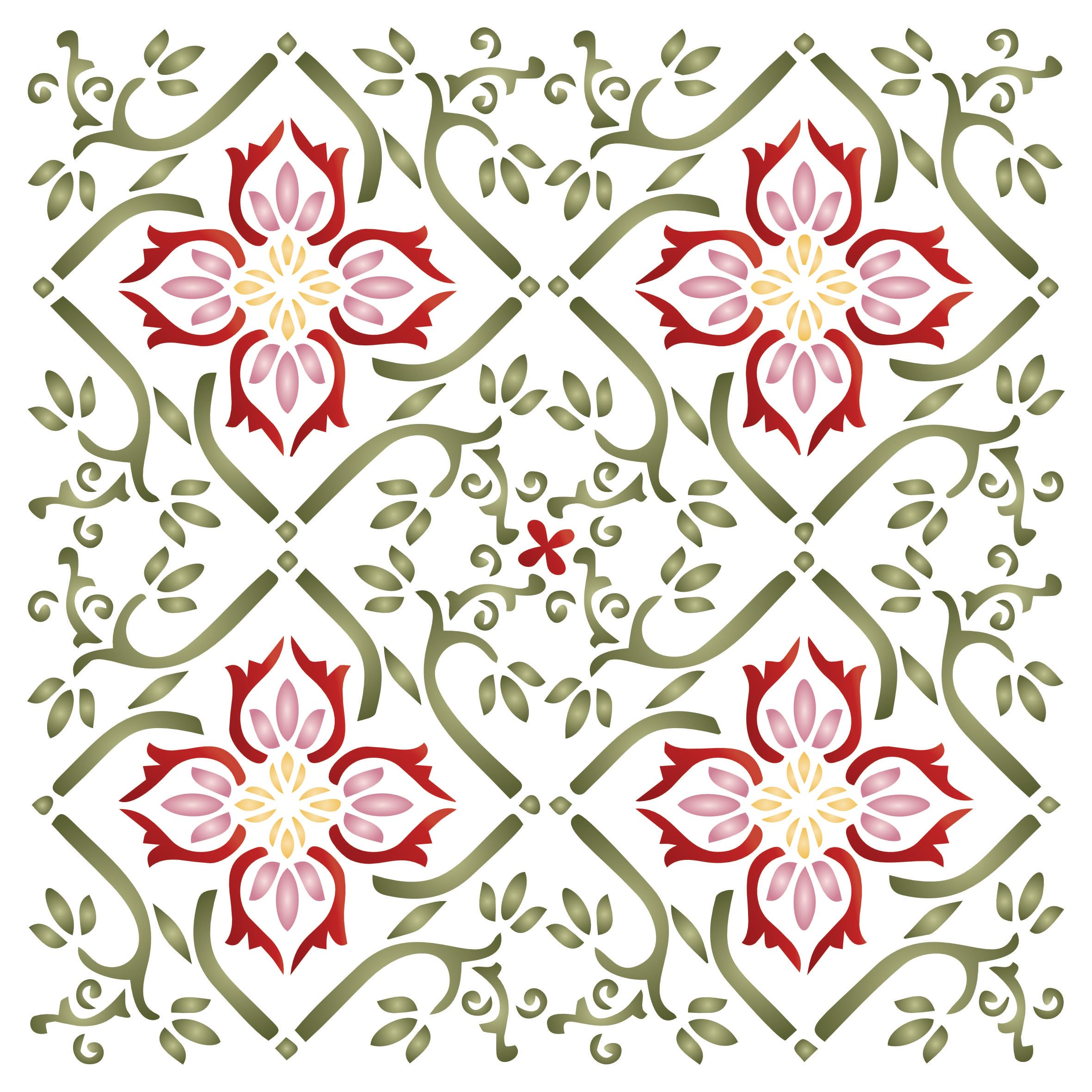 Pochoir carreaux celtiques 15,2 cm lavable et réutilisable au motif traditionnel d'Irlande