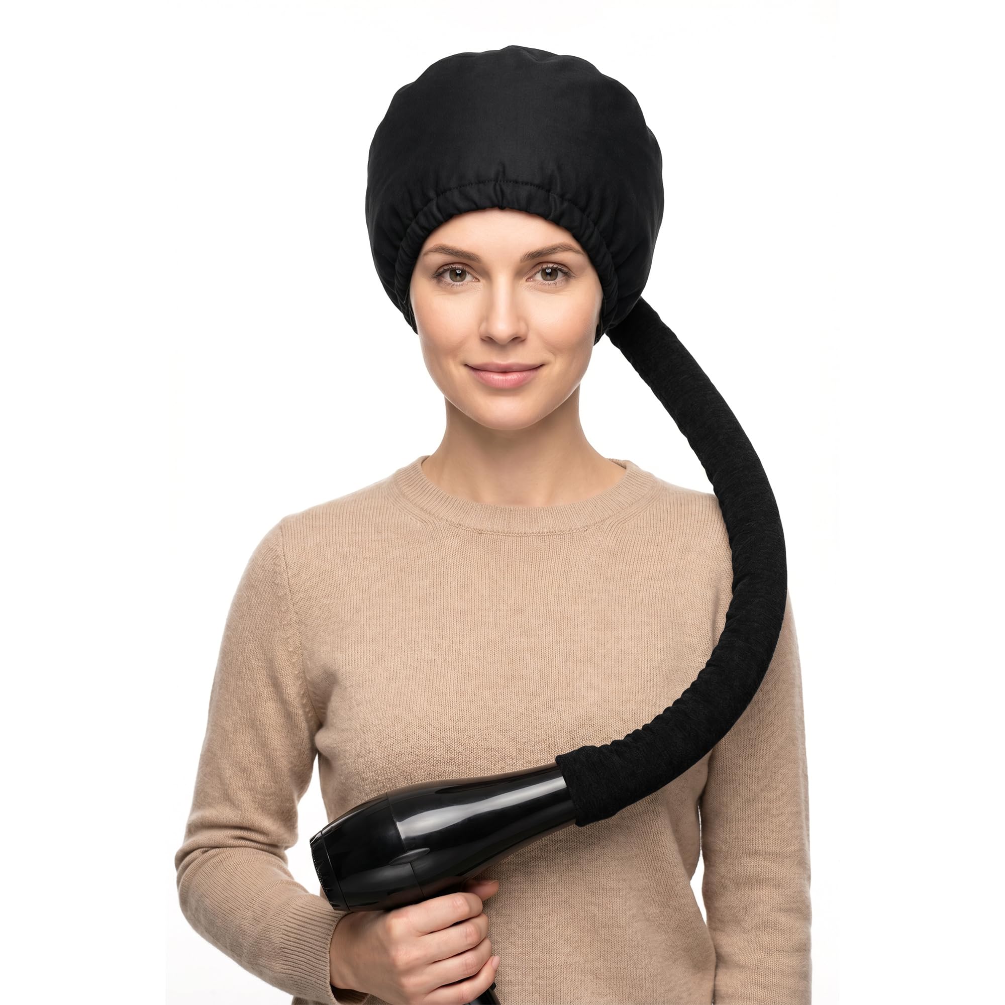 Black Hair Dryer Hood, Adjustable Drawstring Diffuser Cap for Small Nozzle Hair Dryers, Thermal Hair Drying & Deep Conditioning Cap, Curly Hair Styling & Heat Protection Hood-image-33