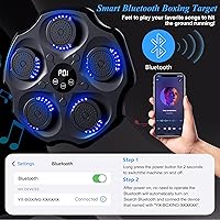 Vista 3 de Máquina de boxeo de música, punzonadora de música inteligente Bluetooth con guantes, blanco de boxeo electrónico de gran tamaño montado en la pared