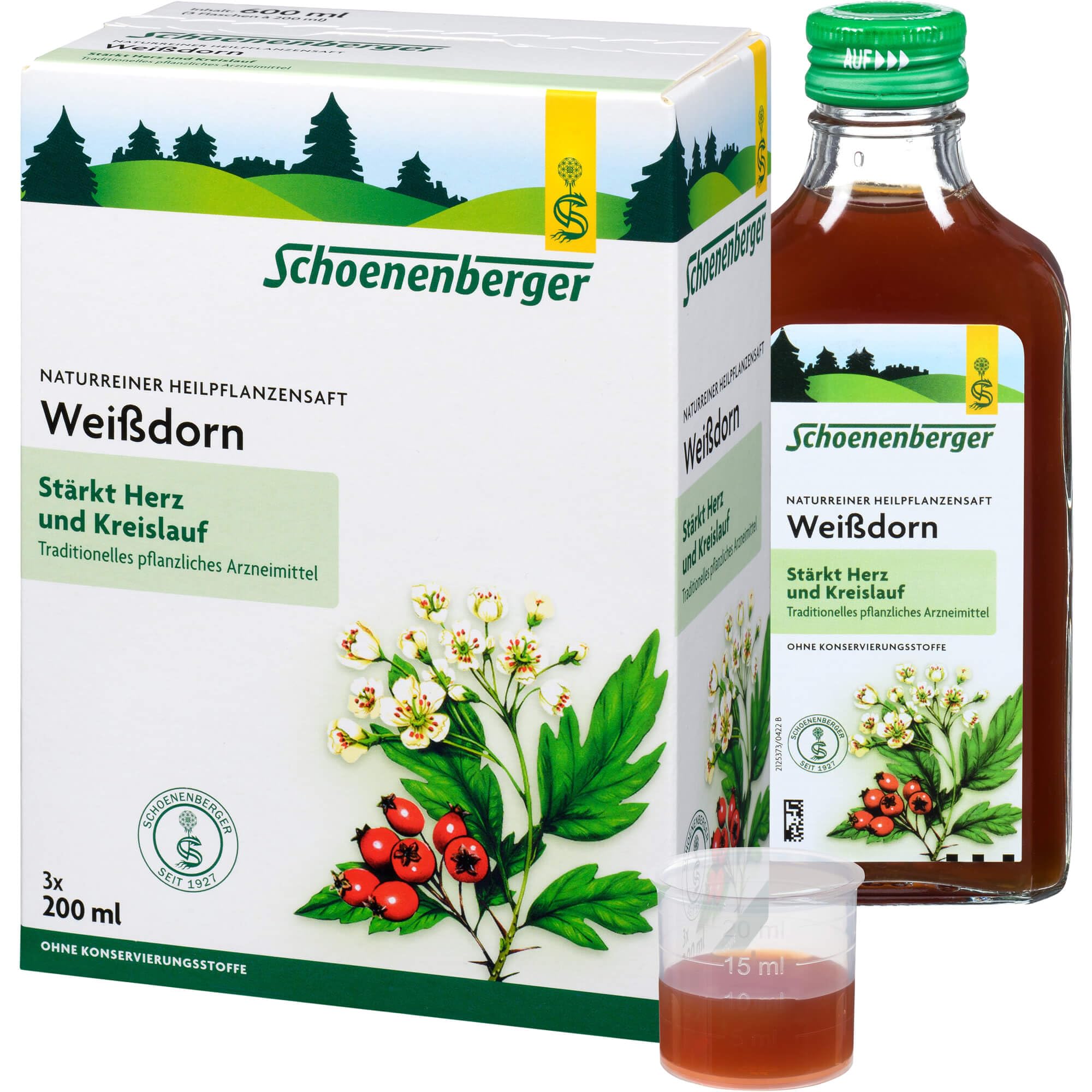 weissdorn jus Schoenenberger, 3 x 200 ml