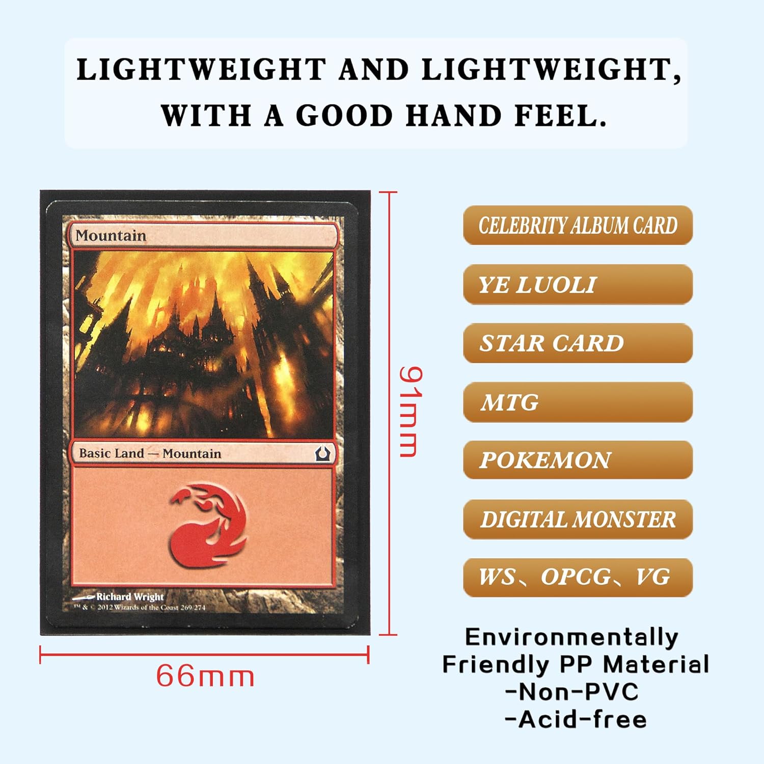 Ancicraft Card Sleeves 100 Counts Protector Cover Holder Matte Frosted Particle Back for Game Baseball Penny Football Sports Basketball Trading MTG Cards