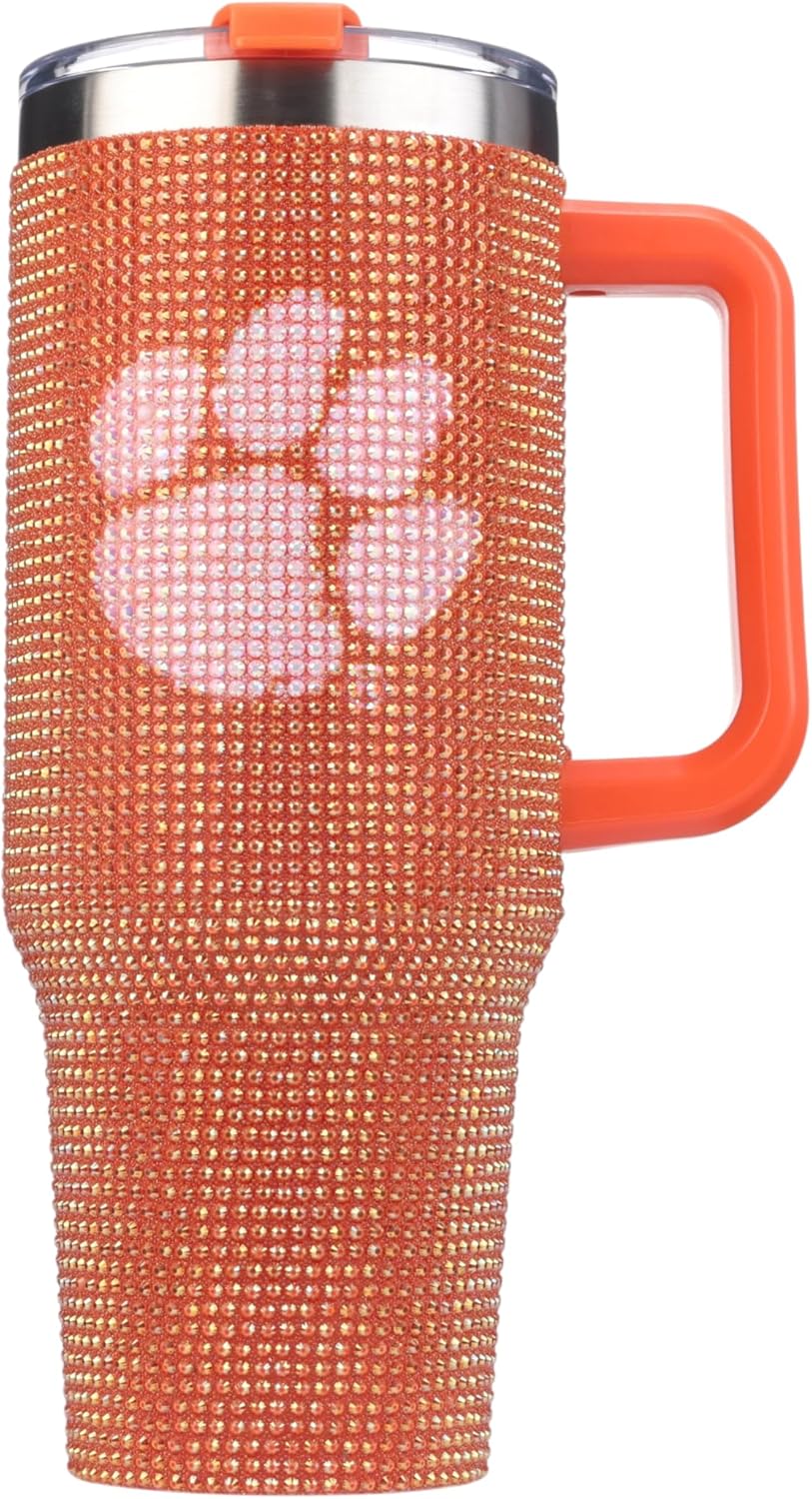 The Memory Company Officially Licensed NCAA 40oz Rhinestone-Embellished Game Day Tumbler, Stainless Steel Sports Water Bottle with Lid & Straw, Vacuum Insulated, For Hot & Cold Drinks - Image 2