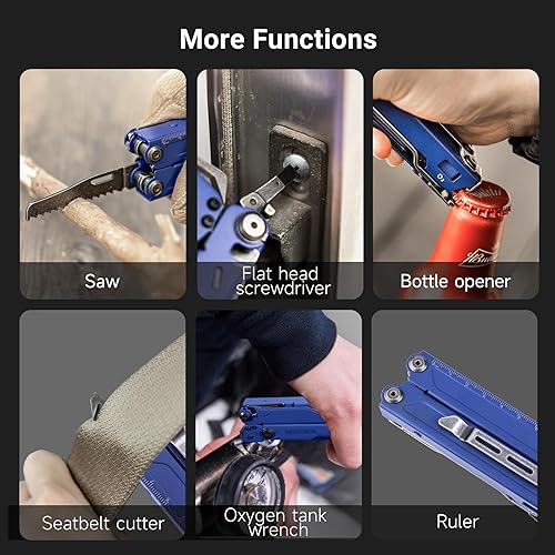 Miniatura 6 de NEXTORCH PIONEER MT20 14 en 1 multiherramientas de tamaño completo, juego de múltiples herramientas con tijeras, aguja, alicates de nariz, clip de