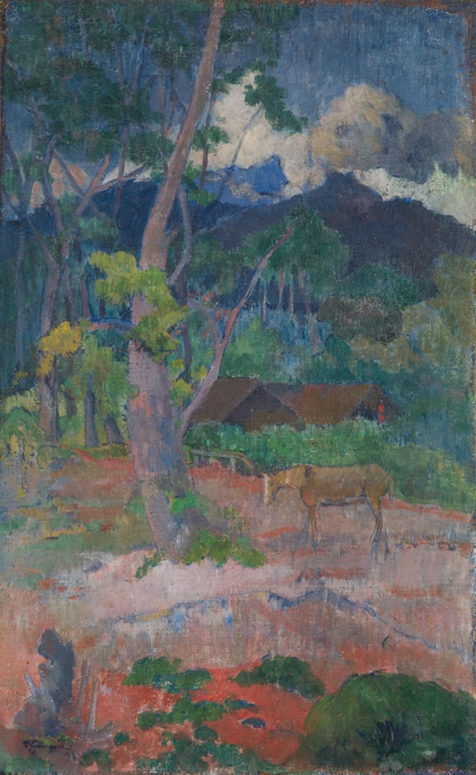 ARTXLXXBN Famous Art Print Poster Vintage Wall Art Landscape with a Horse by Paul Gauguin Canvas Art Poster for Home Decor 60x90cm