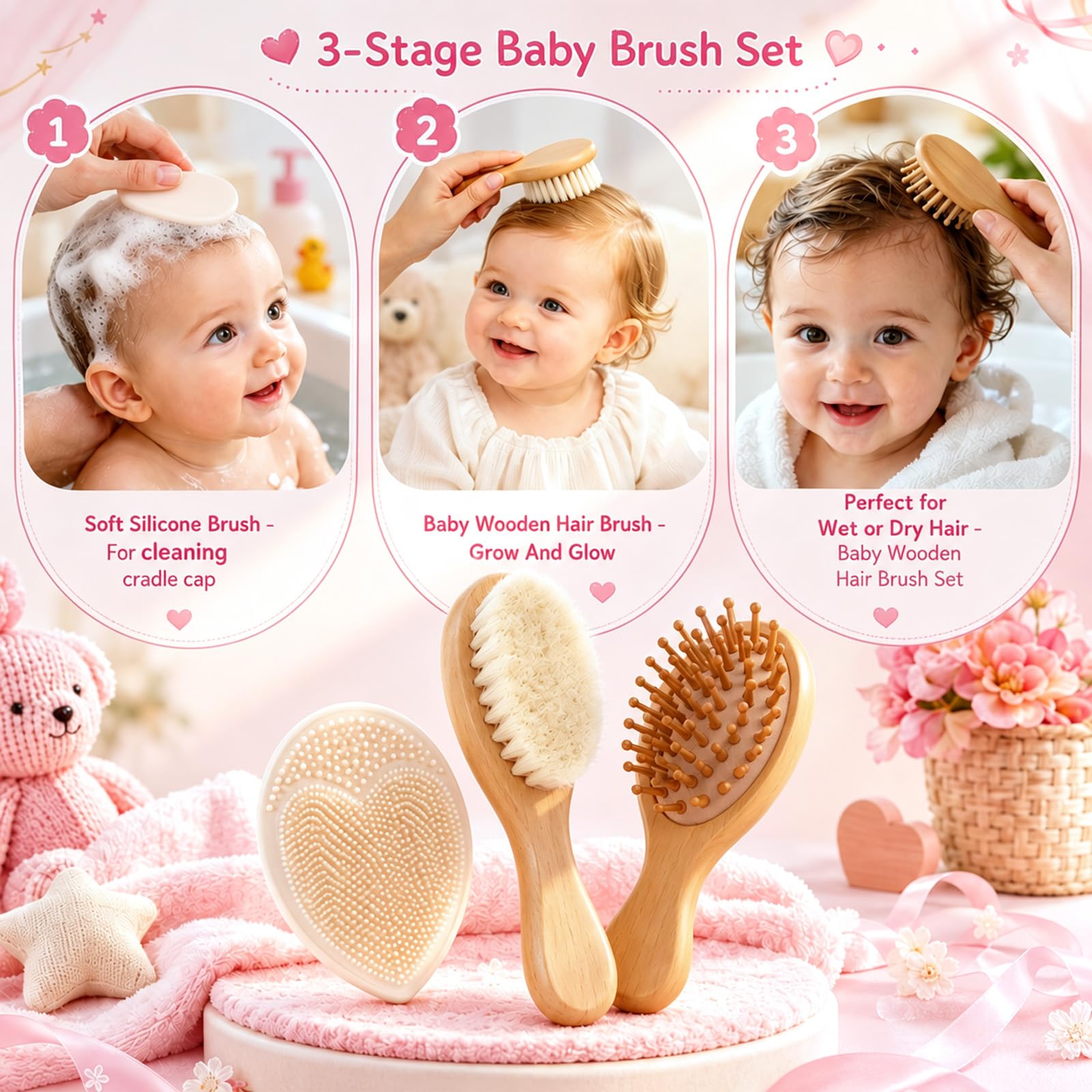 Windeltorte Baby Geschenkset Neutral - 32-teiliges Neugeborenen Set mit Hasen Plüschtier & Grußkarte im geflochtenen Korb - Luxus Geburtsgeschenk für Jungen & Mädchen, Babyparty & Taufe