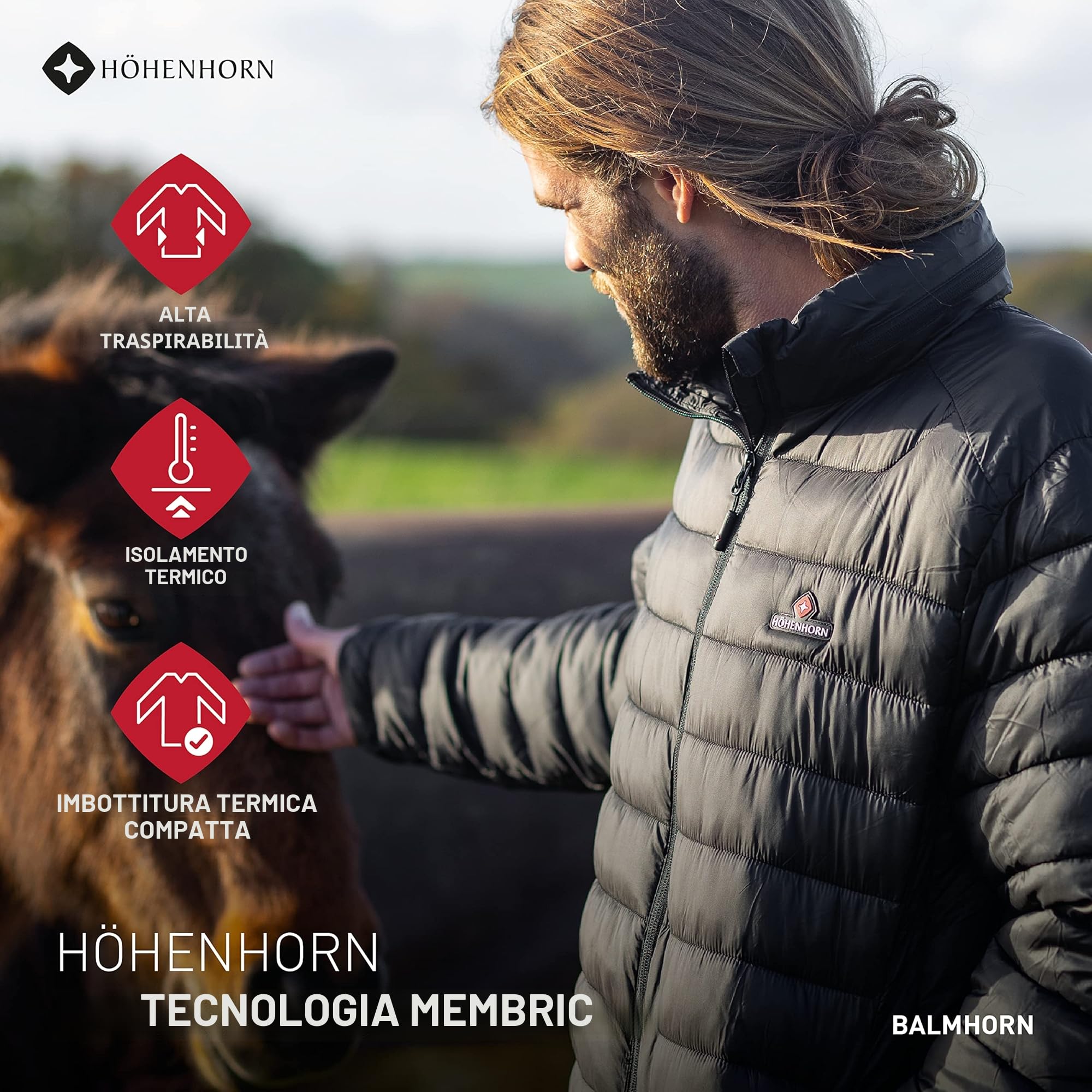 Höhenhorn Balmhorn Giacca trapuntata da uomo con cappuccio, per le mezze stagioni