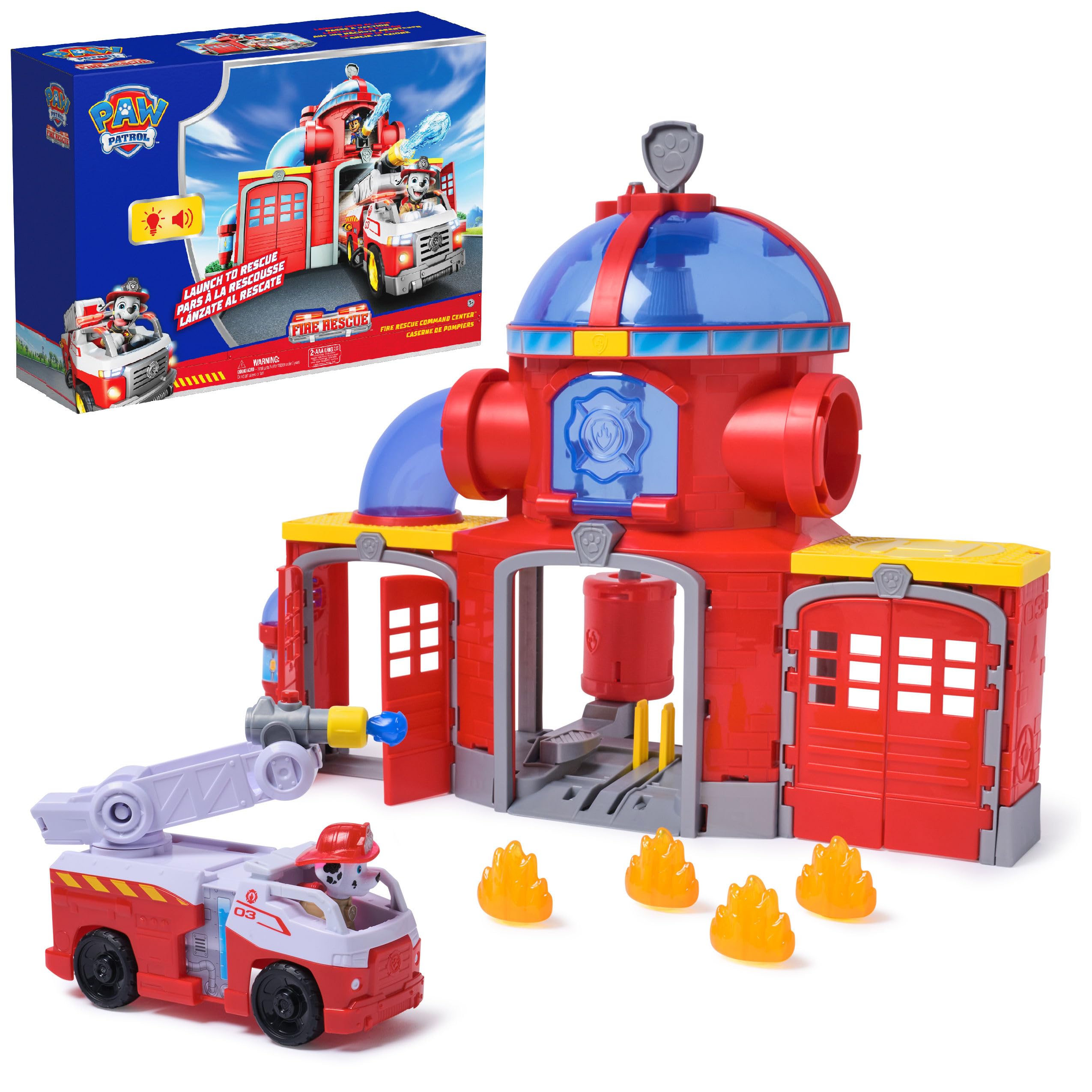 PAW Patrol Fire Rescue Command Center Playset with Marshall Truck