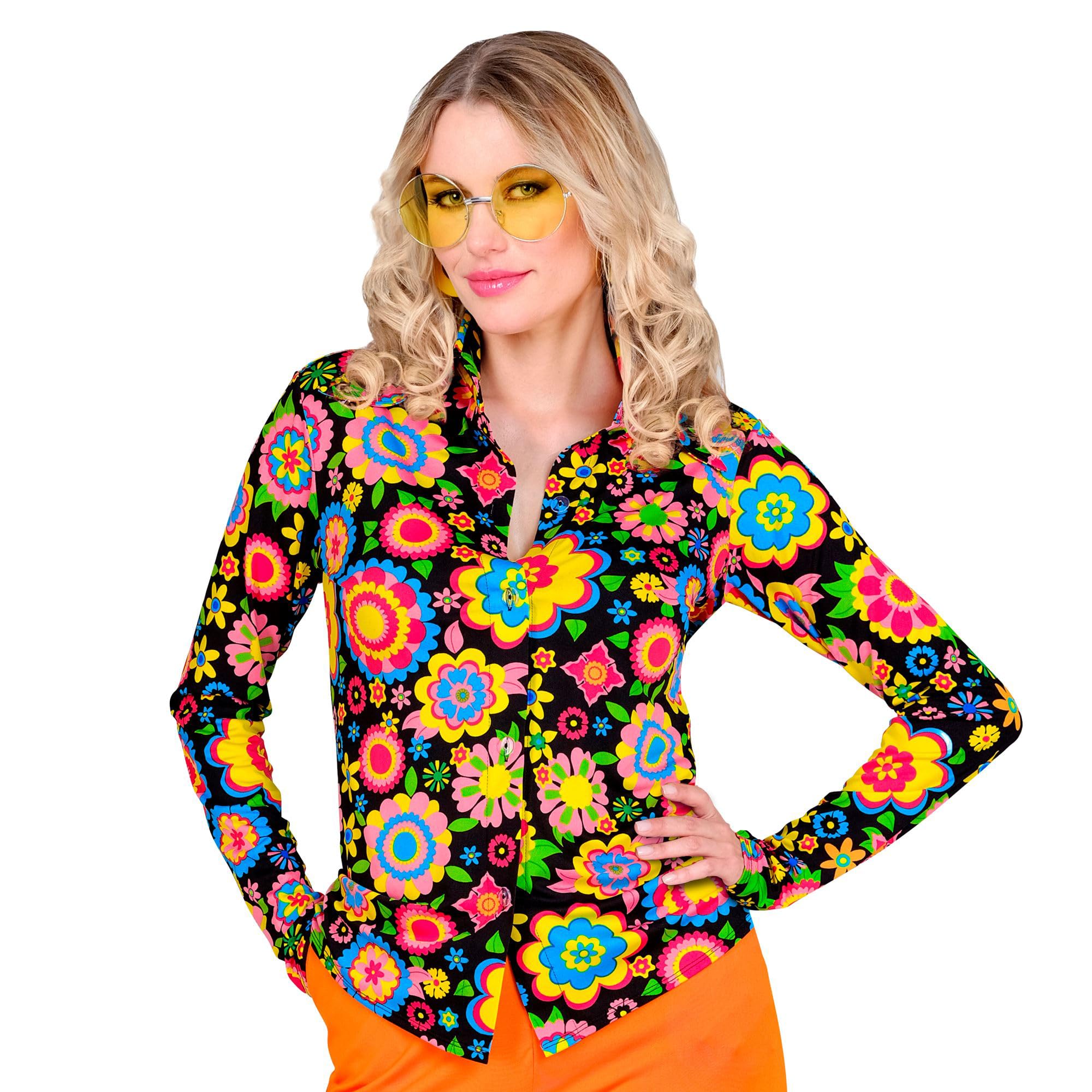 W WIDMANN MILANO Party Fashion - Hemd Hippie, Hipster, Flower Power, 60er Jahre Outfit, Faschingskostüme