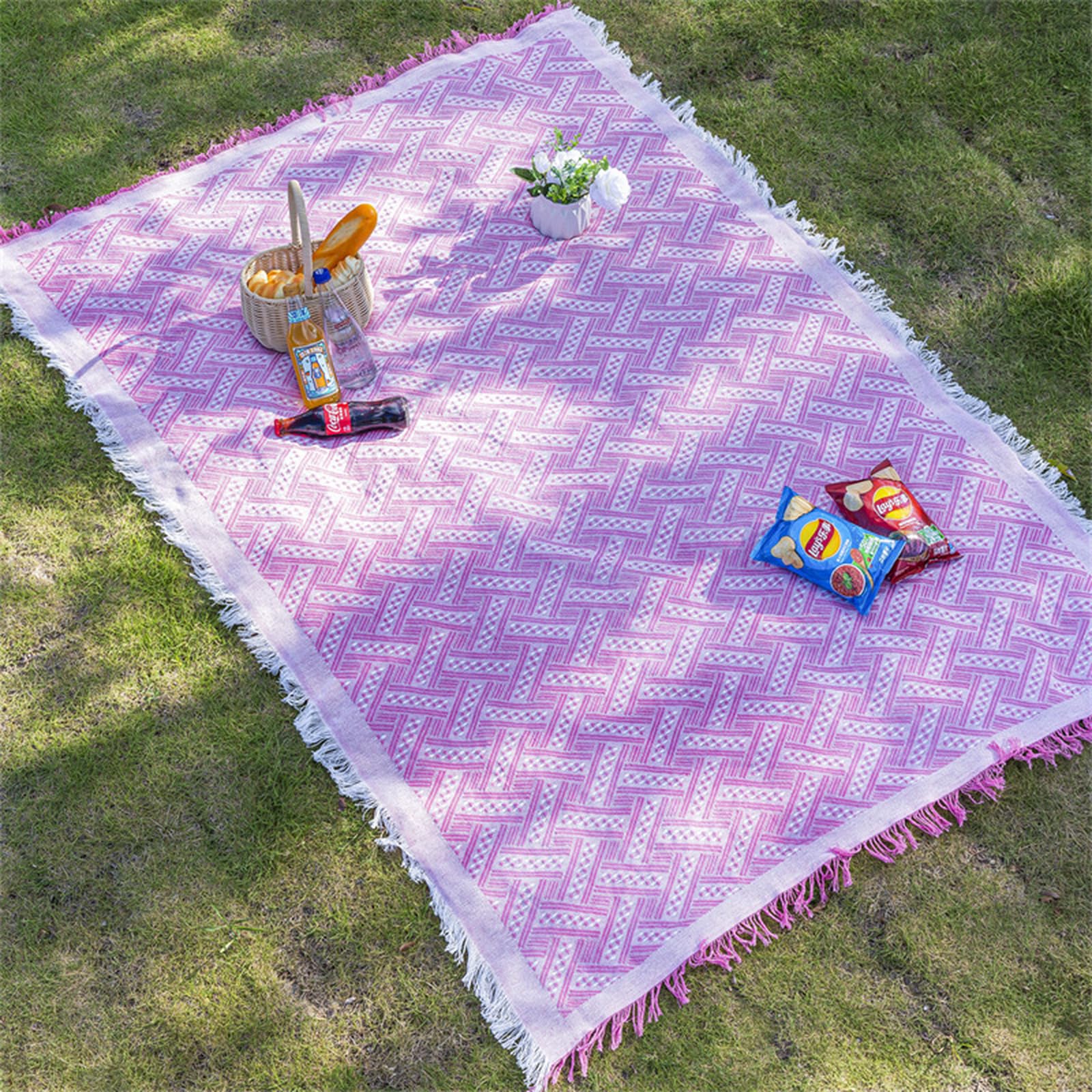 Generico Coperta da picnic bohémien con nappe, impermeabile, ideale per campeggio all'aperto, tovaglia decorativa, coperta da divano per parco, prato, escursionismo e viaggi.