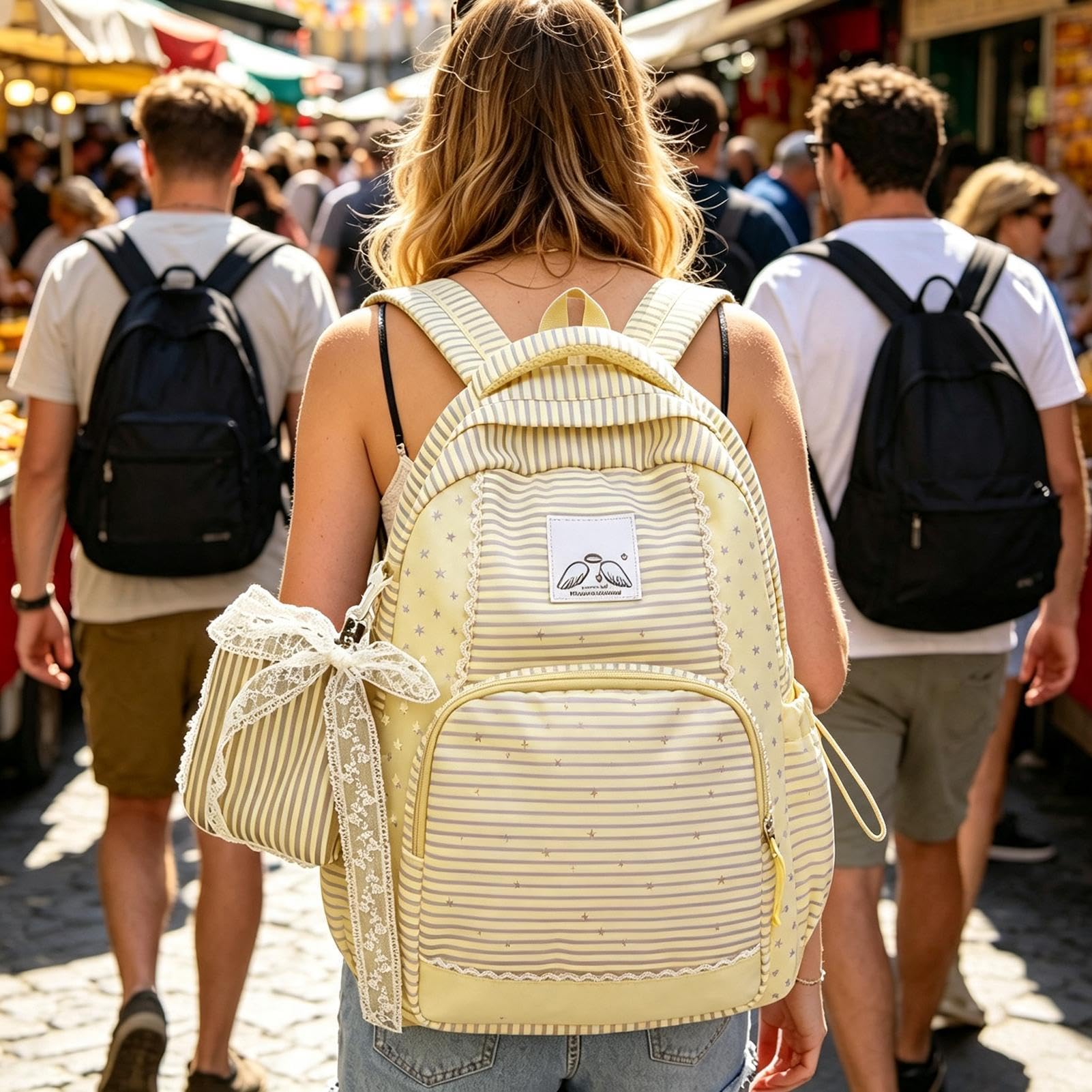 Zaino per Ragazze Con Borsellino Con , Impermeabile E Scomparti Eleganti | Zaino Scolastico Multi-Scomparto Adolescenti Studentesse Donne Aula Scuola Elementare Campeggio Weekend Gita Fuori Porta