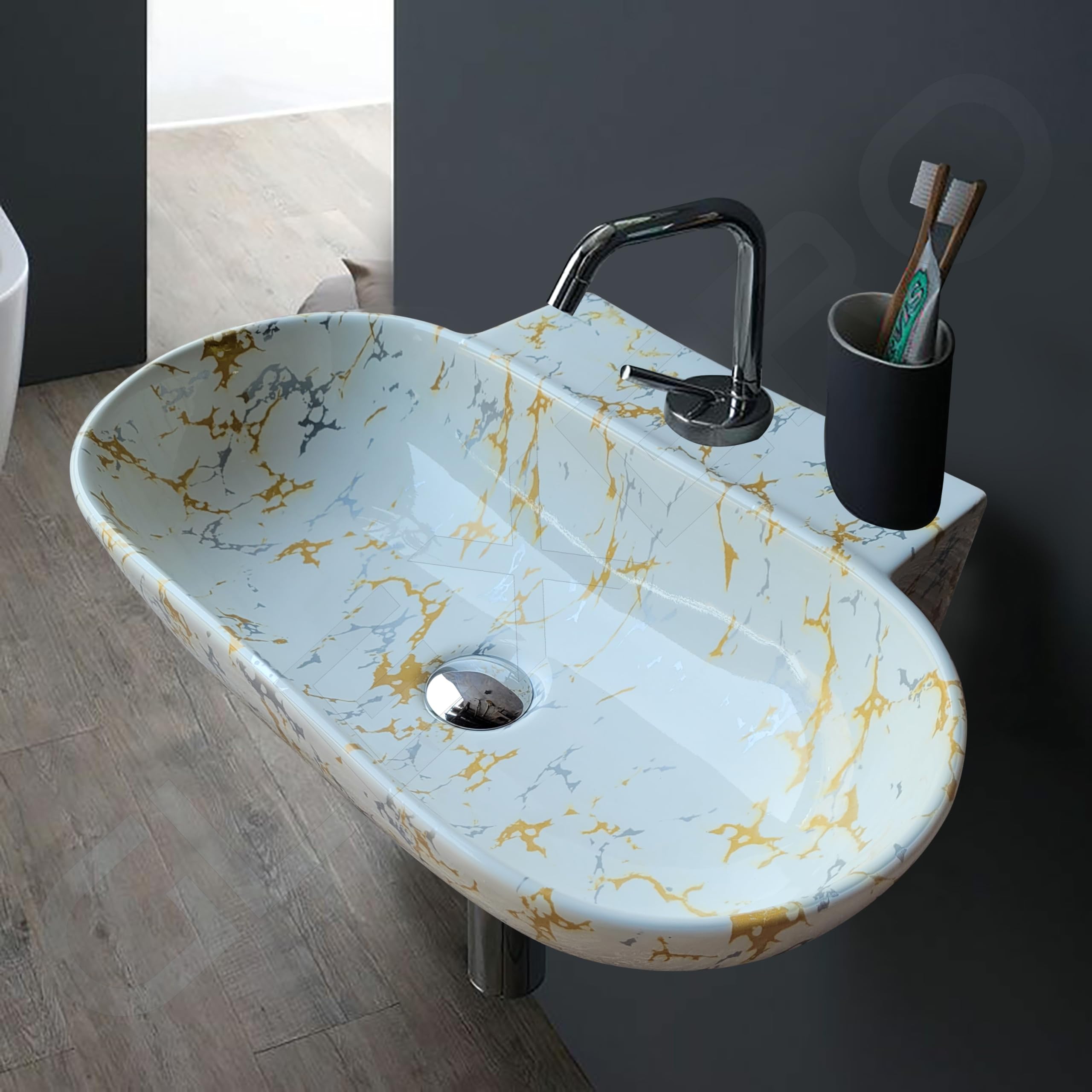 Glexero Ceramic Designer Wash Basin/Countertop Basin/Table top Wash Basin/Bathroom Wash Basin/Vessel Sink. (White77) (B0D8859CF8) Amazon Price History, Amazon Price Tracker