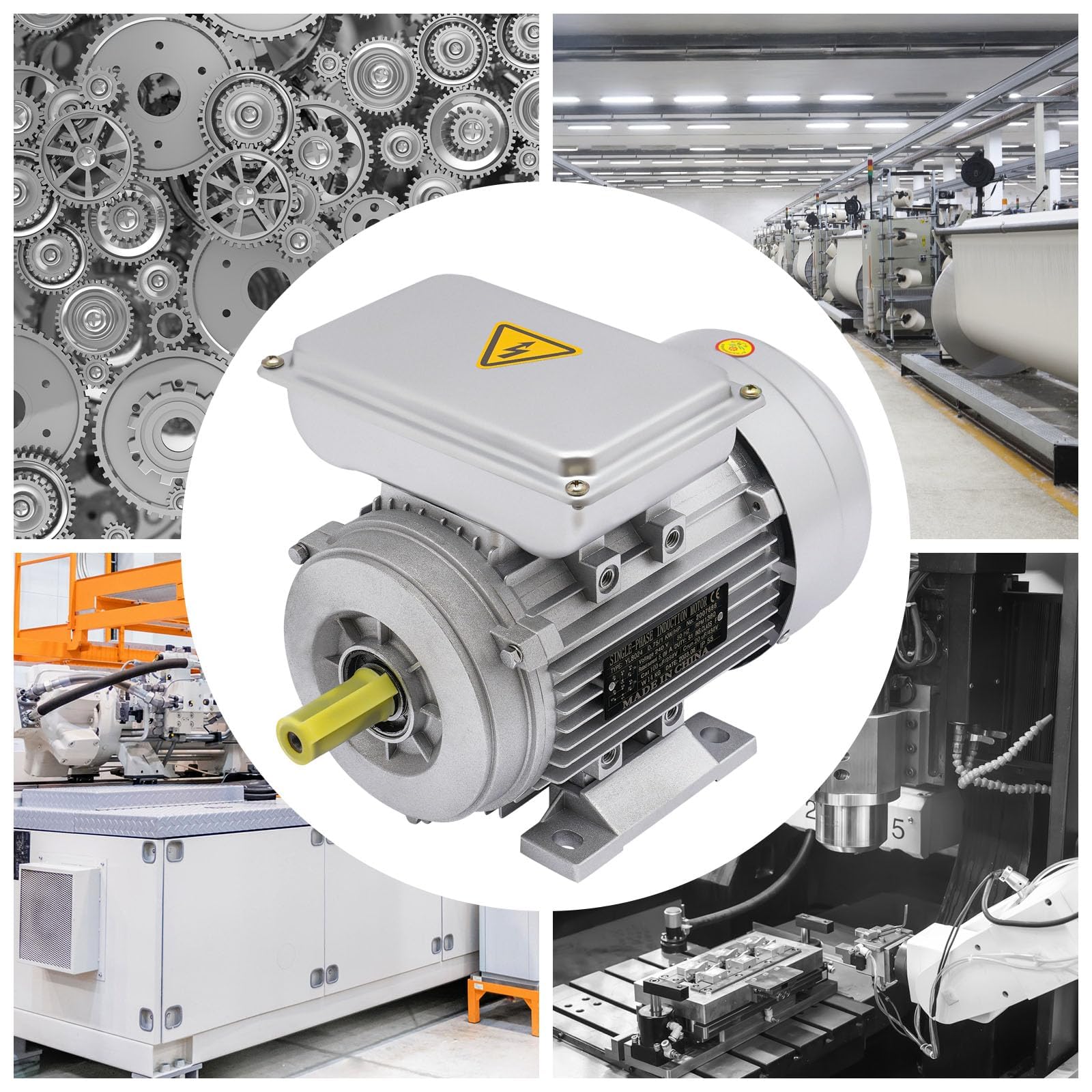 Motor eléctrico monofásico mezclador de cemento de hormigón 1380 rpm para compresor de arranque pesado CA motor eléctrico