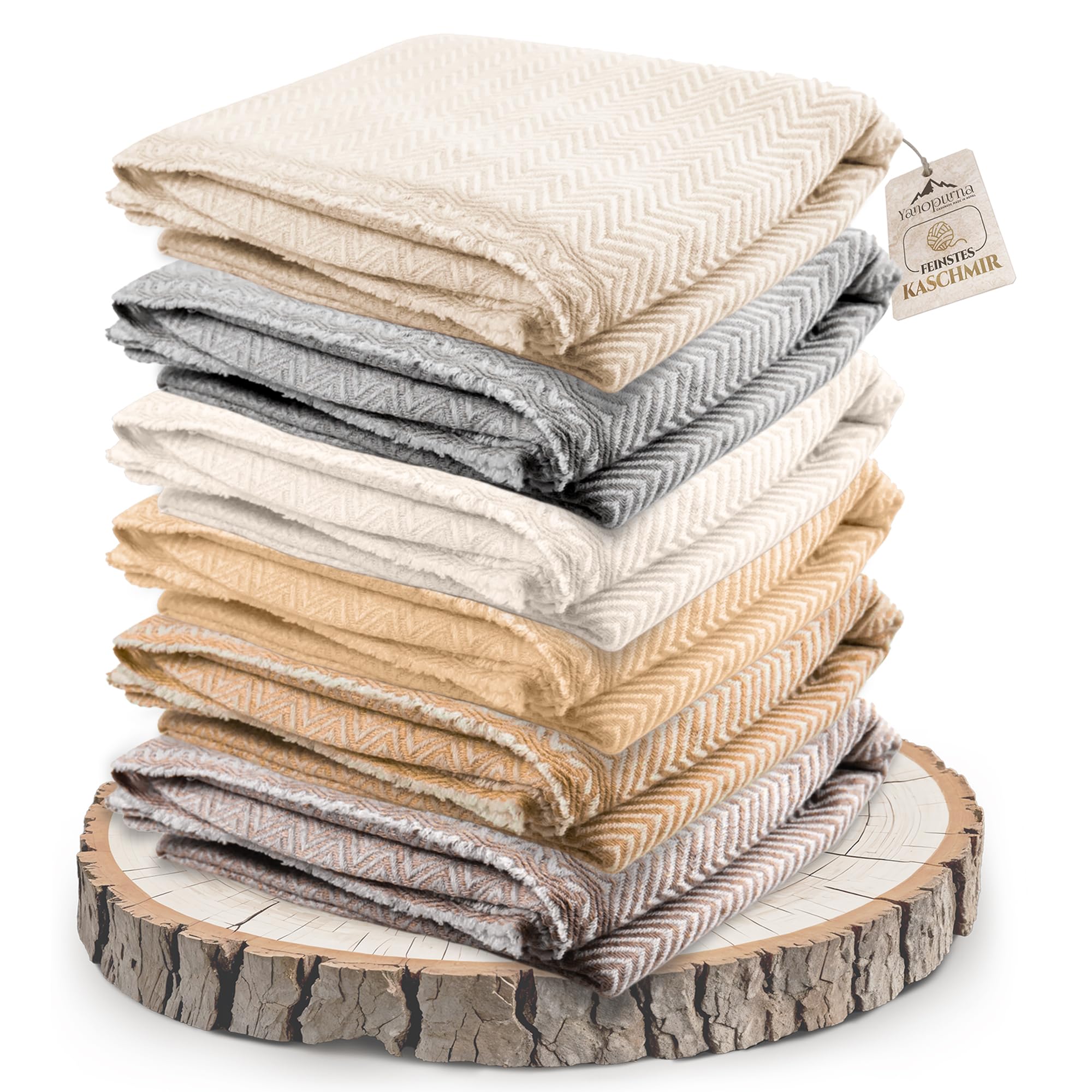 yanopurna Manta de Cachemira - Manta Tejida a Mano para sofá 100% Lana de Cachemira - 135 x 270 cm, Suave y Acogedora Manta para sofá y Silla - Fabricada en Nepal