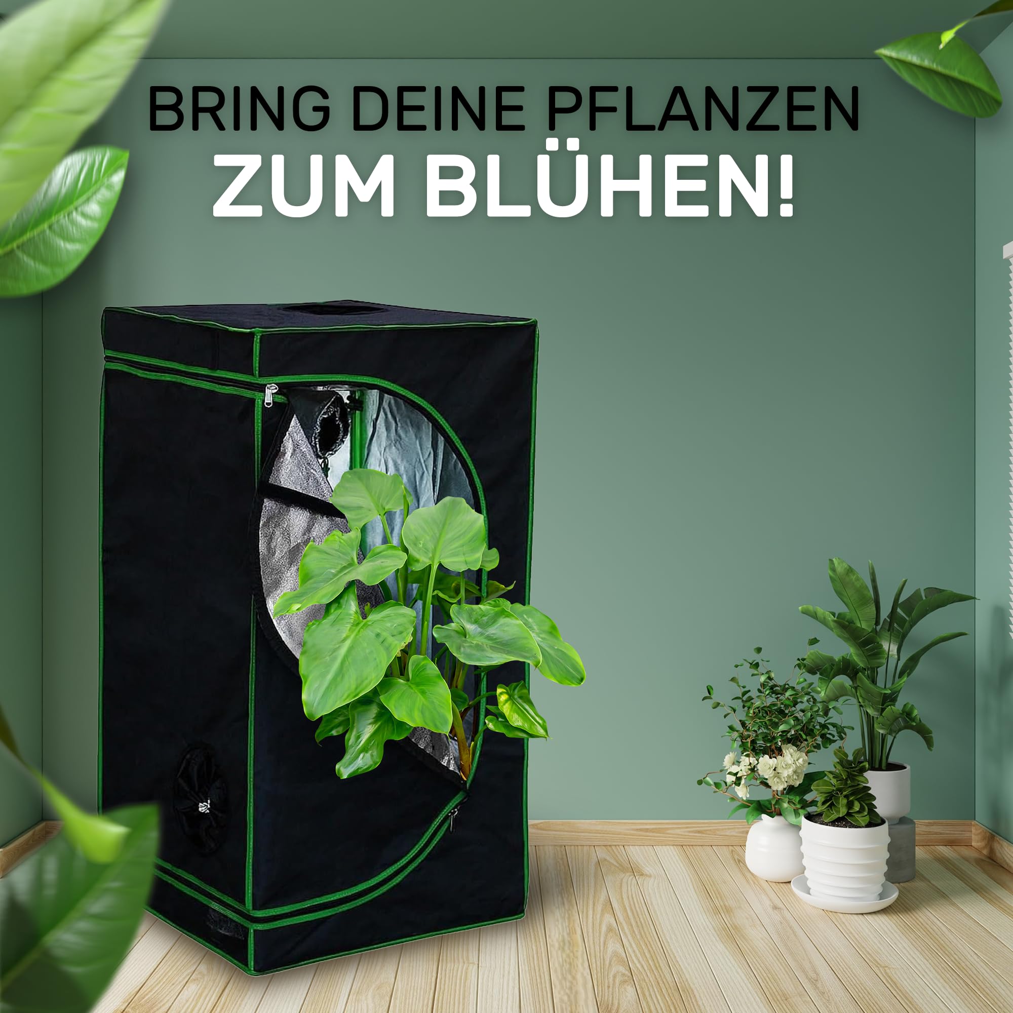 Melko - Set Growbox 40x40x160cm con tester 3 in 1 - Tenda da coltivazione impermeabile e resistente con rivestimento interno riflettente - Tenda da coltivazione per coltivazioni idroponiche