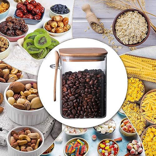 Vista 18 de Recipientes de vidrio para almacenamiento de alimentos con tapa de 17 onzas líquidas, frascos de vidrio con tapa hermética, tarro de almacenamiento