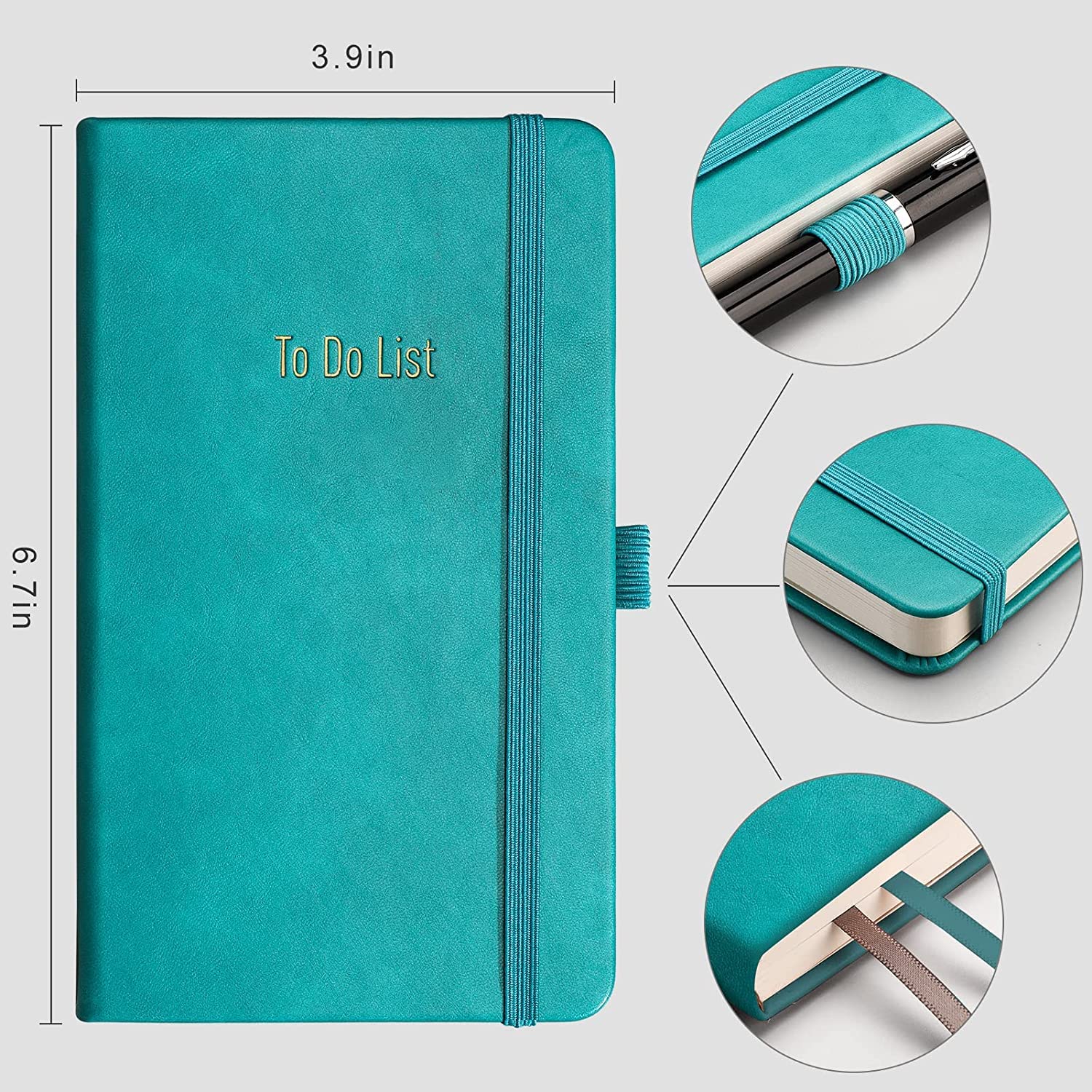 RETTACY To Do List Notebook, Pocket To Do List Planner NotePad with 192 Pages, Pen Holder, Back Pocket - Image 2