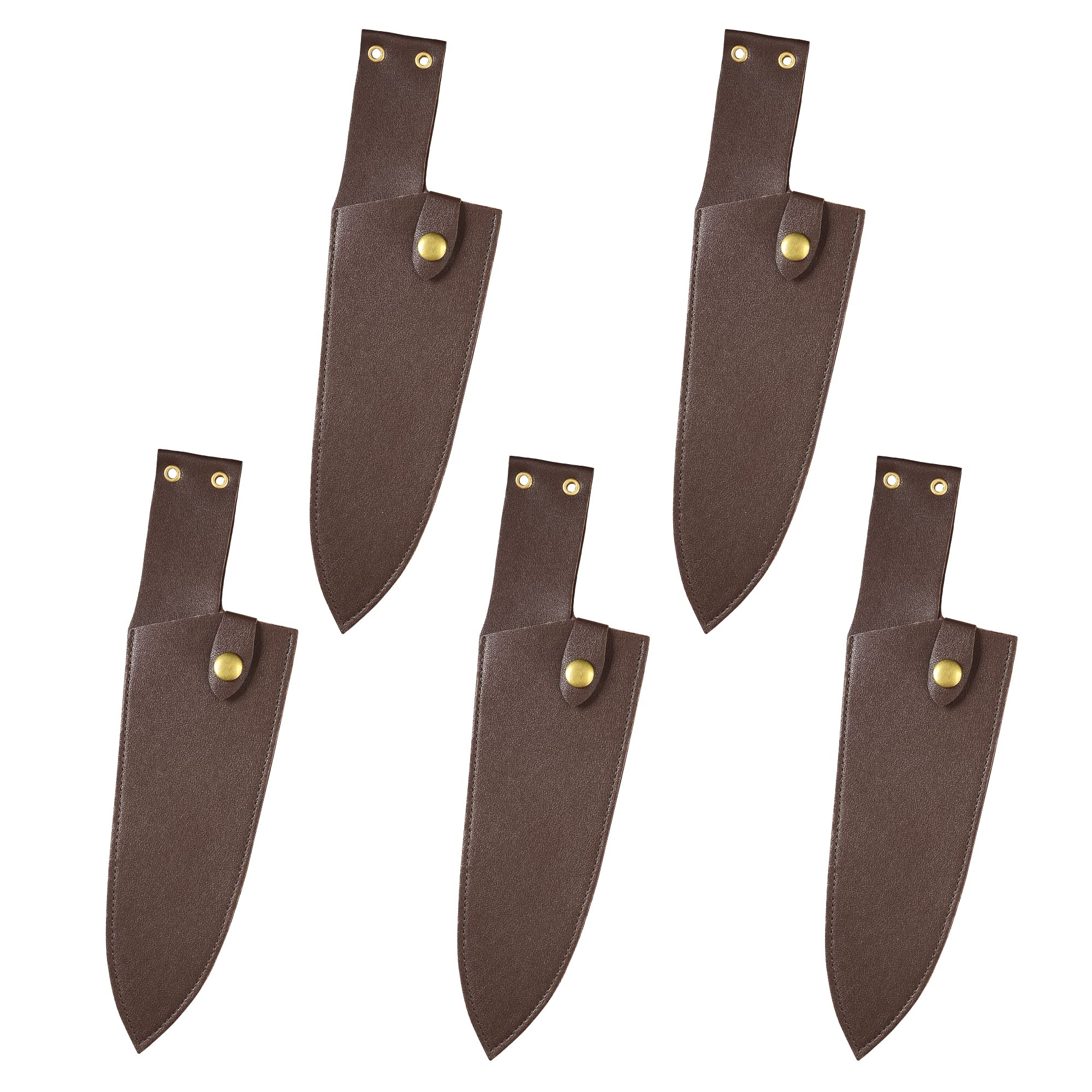 XYJ 5pcs/set Universal Chef Knife Sheath Leather Knives Sleeves For Cooking Kitchen Knife Blade Guards Protection Case Vegetable Chopping Knives Cover (For 8'' Chef Knife)