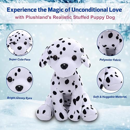 Miniatura 5 de Plushland Juguetes de peluche realistas de 8 pulgadas, figuras de peluche navideñas para niños, bebés para jugar con (Husky nuevo)