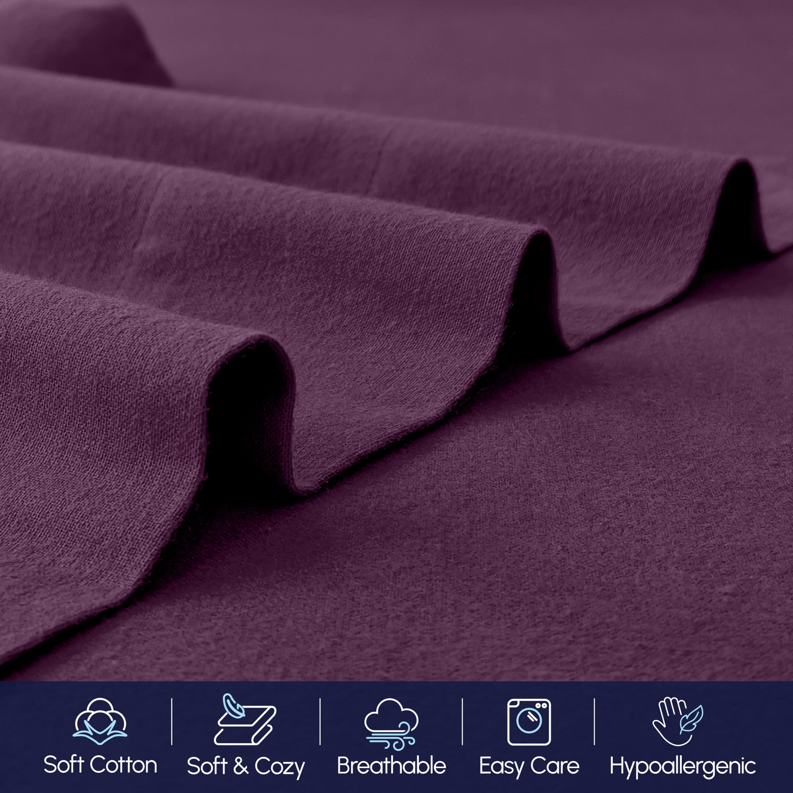Elegant Comfort Miękkie 4-częściowy zestaw pościeli flanelowej w 100% z tureckiej bawełny – jakość premium, prześcieradło z gumką z głęboką kieszenią, ultramiękkie, przytulne ciepłe i odporne na