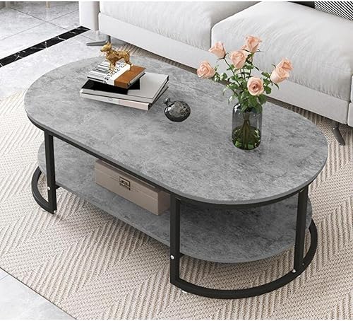 Miniatura 10 de Mesa de centro ovalada de mármol, moderna mesa de centro de mediados de siglo, marco de metal dorado, mesa de cóctel, para sala de estar, hogar,