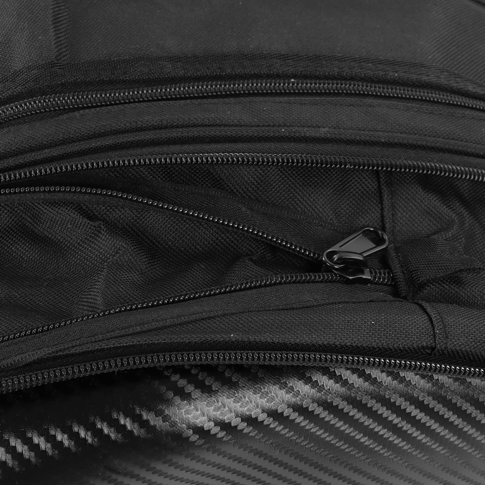 Par de Bolsas para Sillín de Motocicleta, Bolsas Laterales Oxford 600D con Cubiertas para Lluvia, Capacidad Ampliable de 36L-58L, Ajuste Universal para (Impresión por Transferencia de Agua)