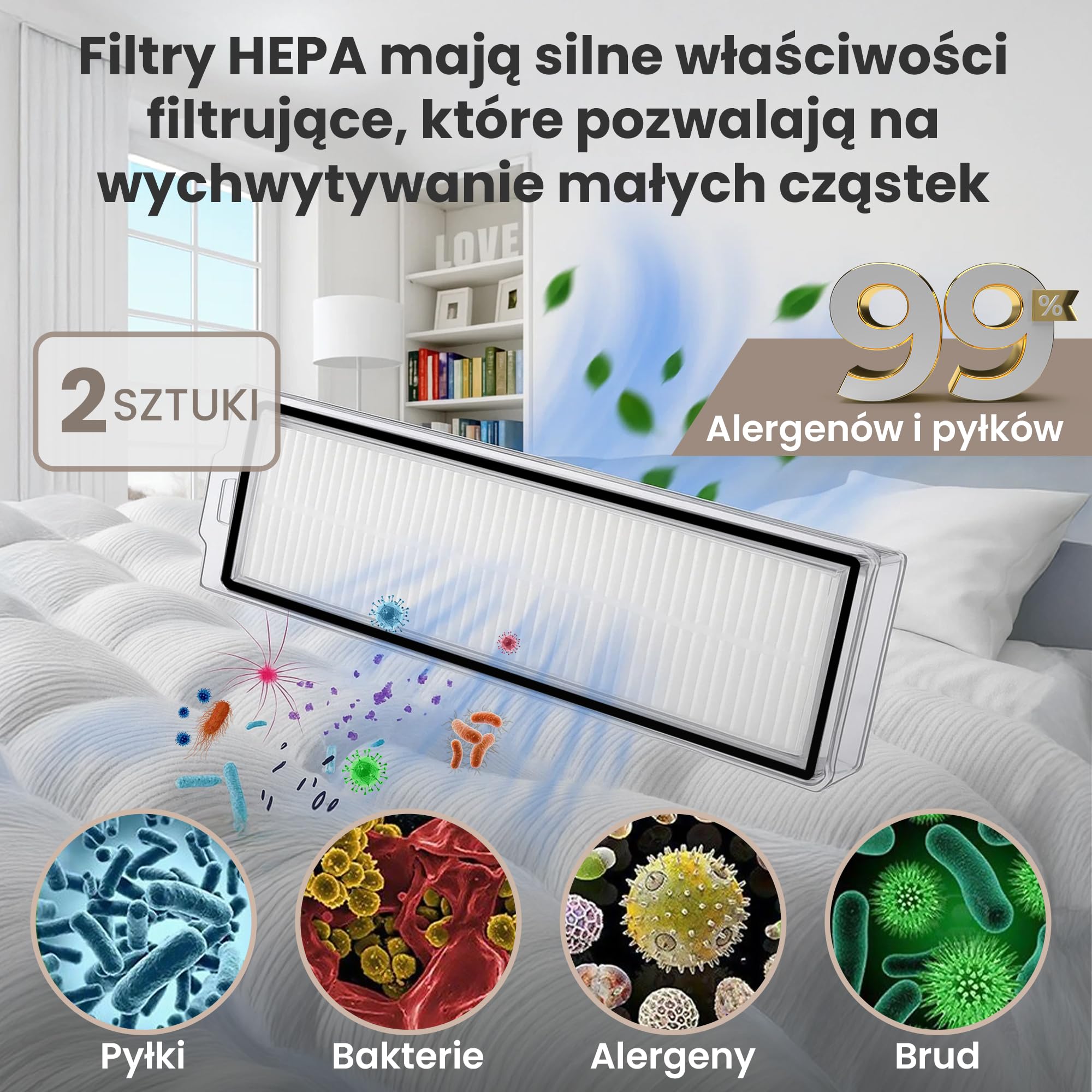 Extralink Zestaw części zamiennych do odkurzacza automatycznego, zamiennik kompatybilny z Roborock S5 Max S6 S6+ S50 S51 S55, szczotka główna, 2 szczotki boczne, 2 filtry, akcesoria