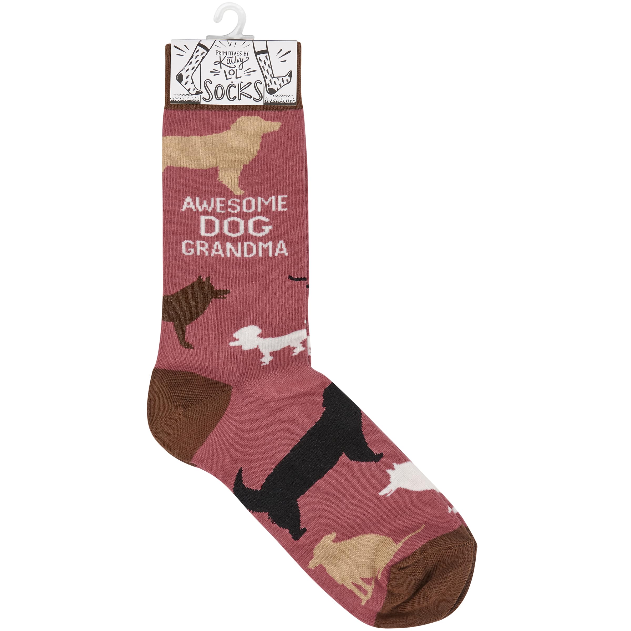 Primitives by Kathy Awesome Dog Grandma Socks, Unisex, One Size