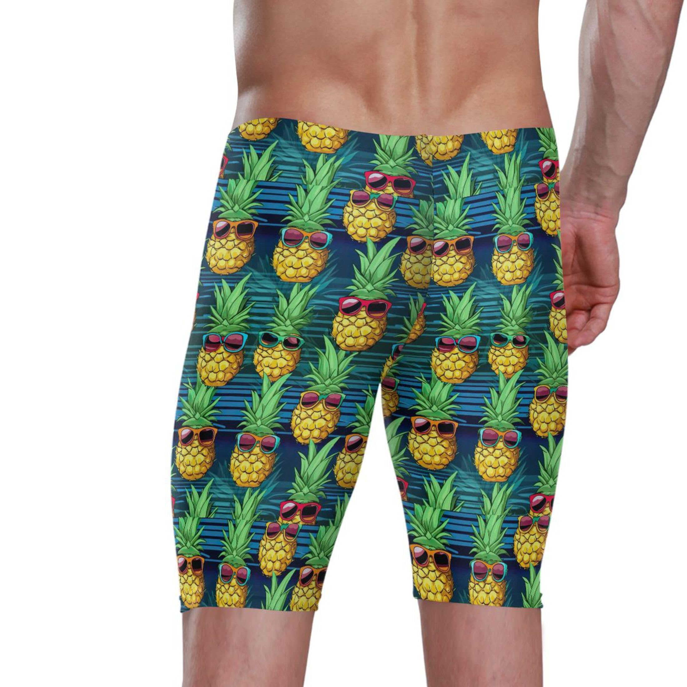 Pineapple Cooler Glasses Men's Swim Jammers Racing & Training Swimsuit Fast, Flexible,Comfortable XXXL B0401041