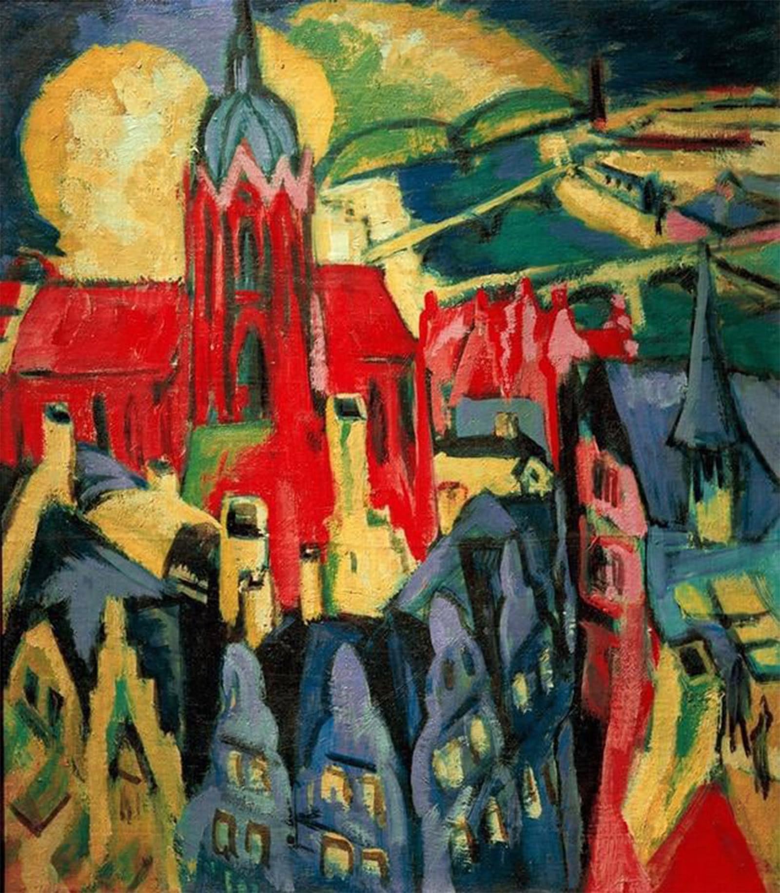 POSTERIIk Famous Modern Artwork Art Mural Our House Our House in the Meadows by Ernst Ludwig Kirchner Oil Paintings Pictures for Home Decor 60x90cm