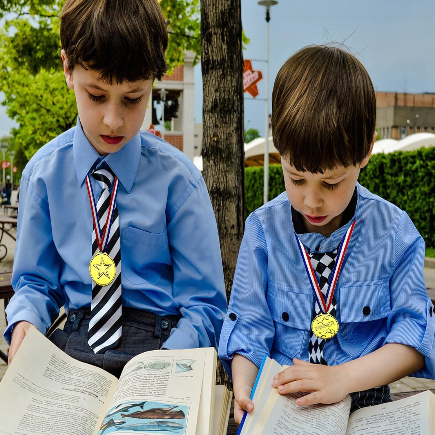 Gold Winner Award Medals for Kids, 100 Pcs Plastic Award Medals for School Sports, Soccer Competitions, Games, Gymnastic, Party Favors, Dress Up or Celebration Souvenir