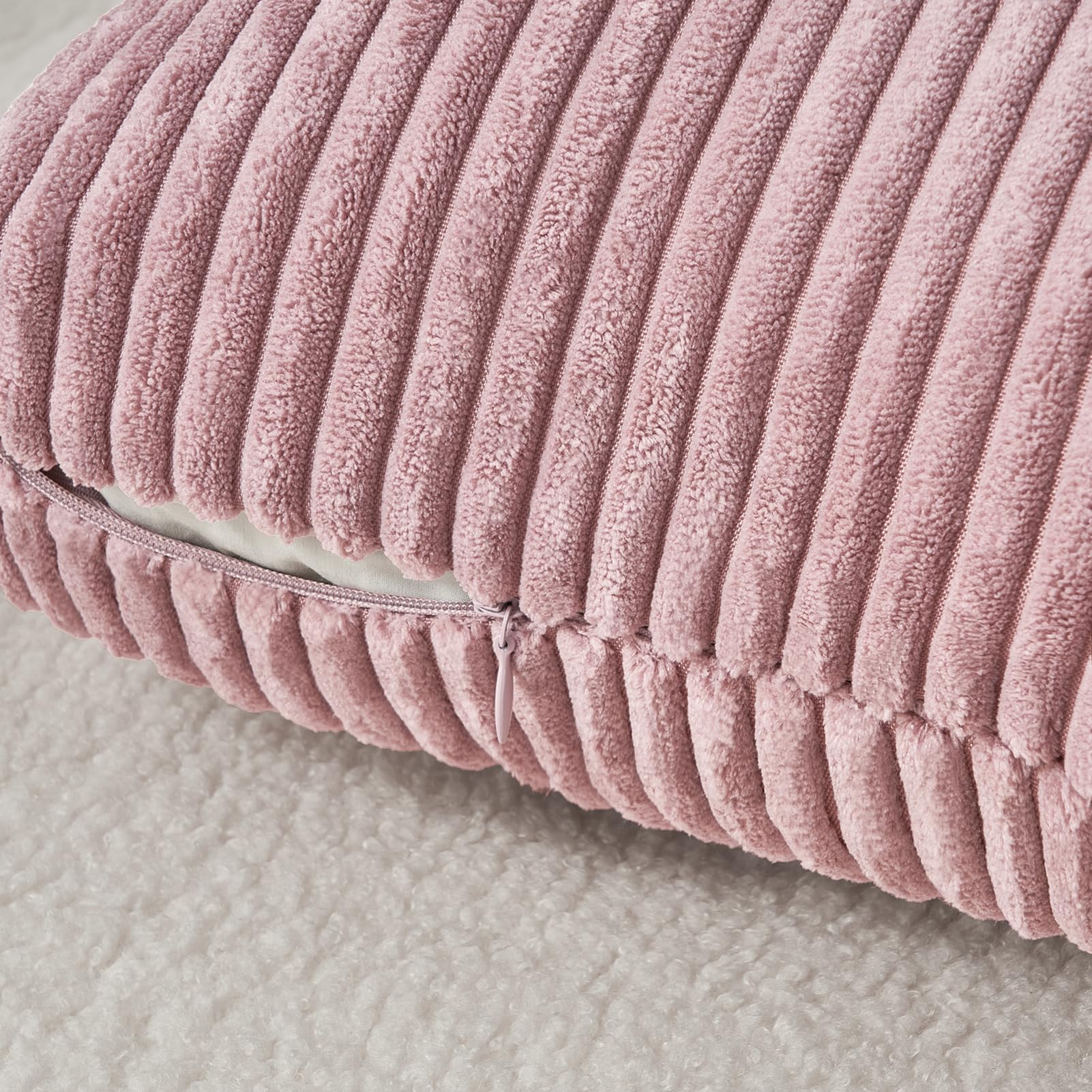 Kussensloop 45 x 45 cm, roze, set van 4 fluwelen
