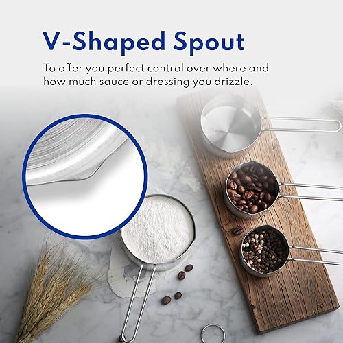 Miniatura 8 de New Star Foodservice - Combo de tazas y cucharas medidoras de acero inoxidable de calidad comercial. 42917, Plateado