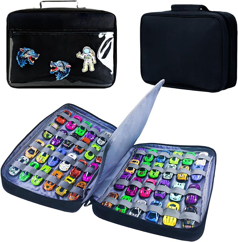 Mi Ya Mi Lai 48 Slots Toy Cars Storage Case Compatible with Hot Wheels | Hotwheels Carrying Case forMatchbox Cars,Mini Toys.Hot Wheels Storage (Black Bag Only)