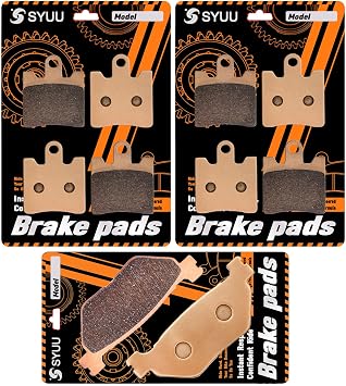 S SYUU High-Performance Sintered Metal Motorcycle Brake Pads - Front & Rear - Heat Resistant - Compatible with Yamaha FJR1300 FJR 1300 2006-2018 XV1900 XV 1900 A Midnight Star 2011-2016 FA423F FA319R