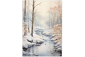 Winter Prints 8x10: Watercolor Winter Landscape Wall Decor
