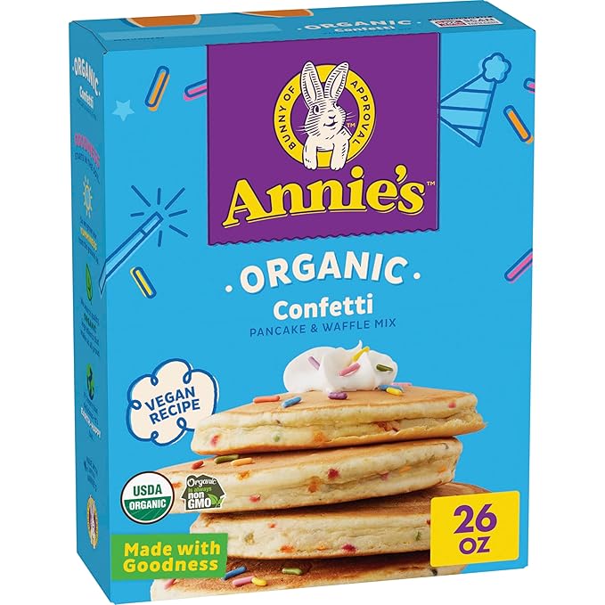 Annie's Organic Pancake and Waffle Mix, Confetti, Vegan Recipe, 26 oz