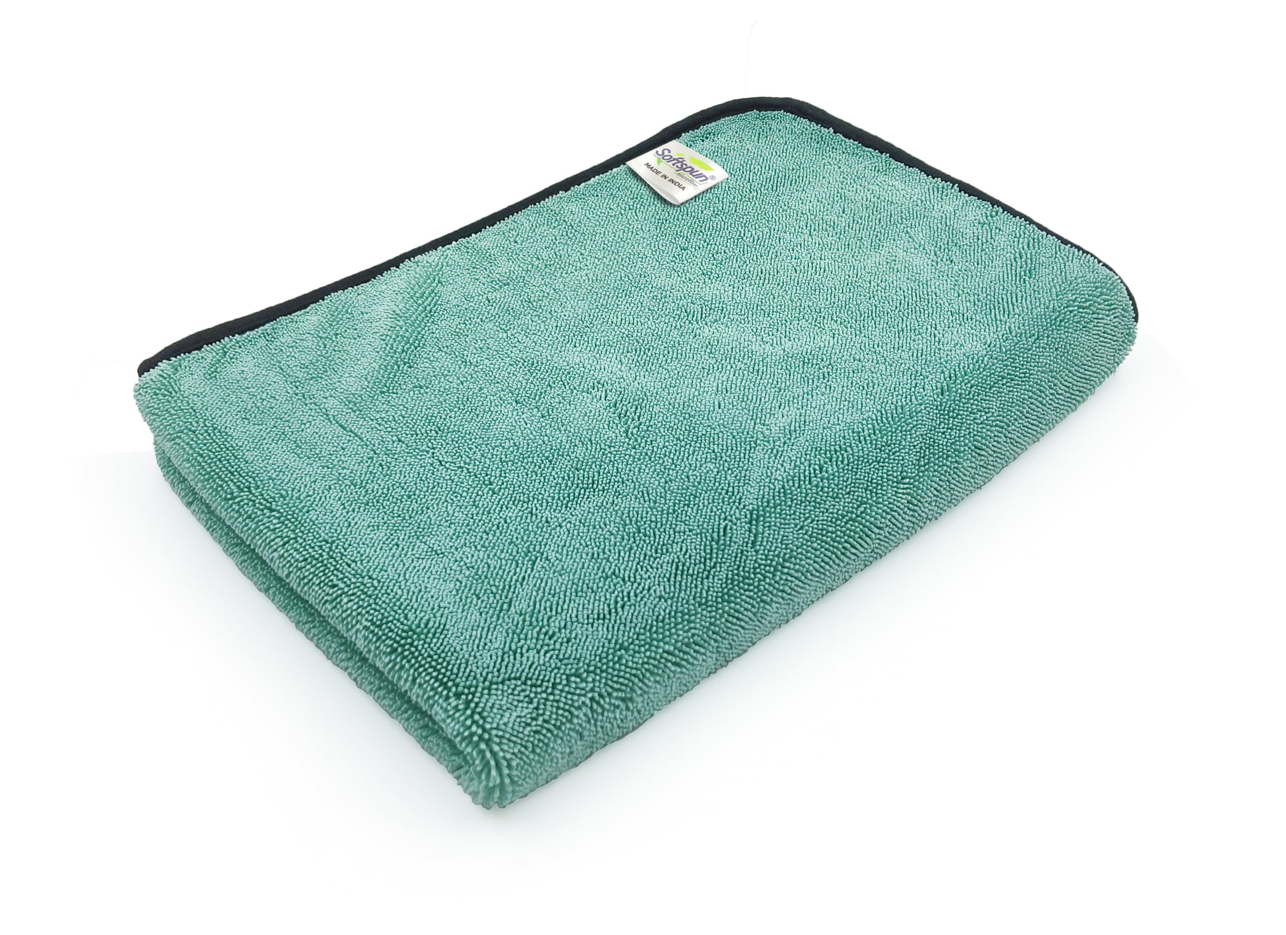 SOFTSPUN Microfiber Cloth for Car - 600 GSM, 40X60cms, 1Pcs, Aqua Blue Twisted Loop Super Absorbent Towel……-image-48