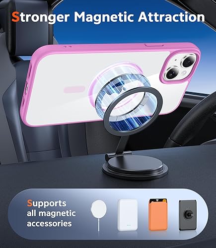 Miniatura 778 de Fntcase Funda para iPhone 15 Plus y 14 Plus de 6.7 pulgadas, magnética, a prueba de golpes de grado militar, antiamarilleo, delgada, protectora