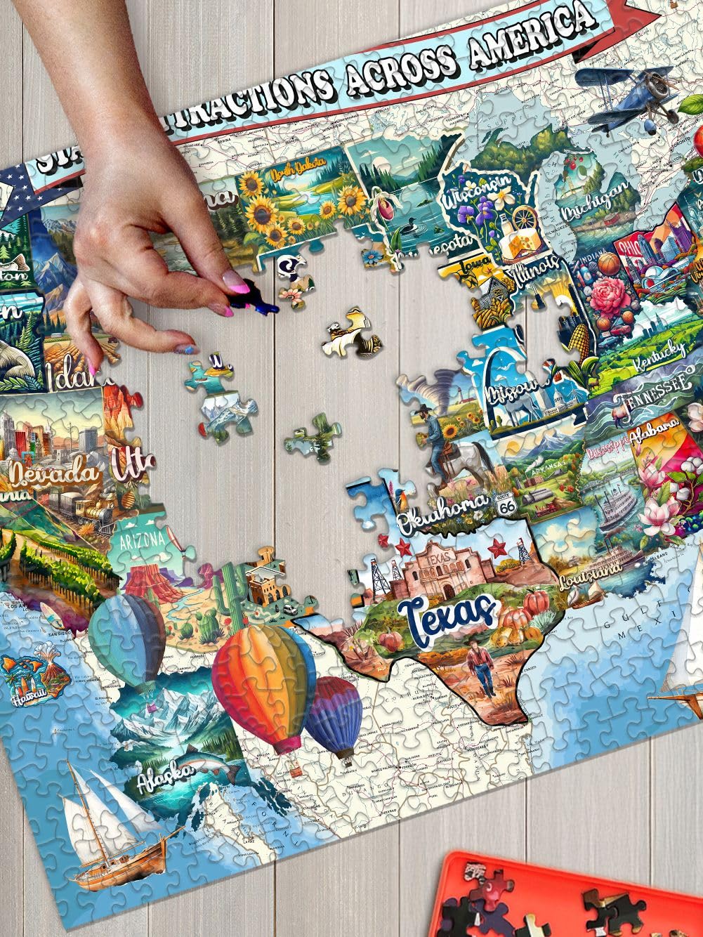 Springbok All American Attactions 1000 Teile Puzzle für Erwachsene - Explore Americas Top Attractions