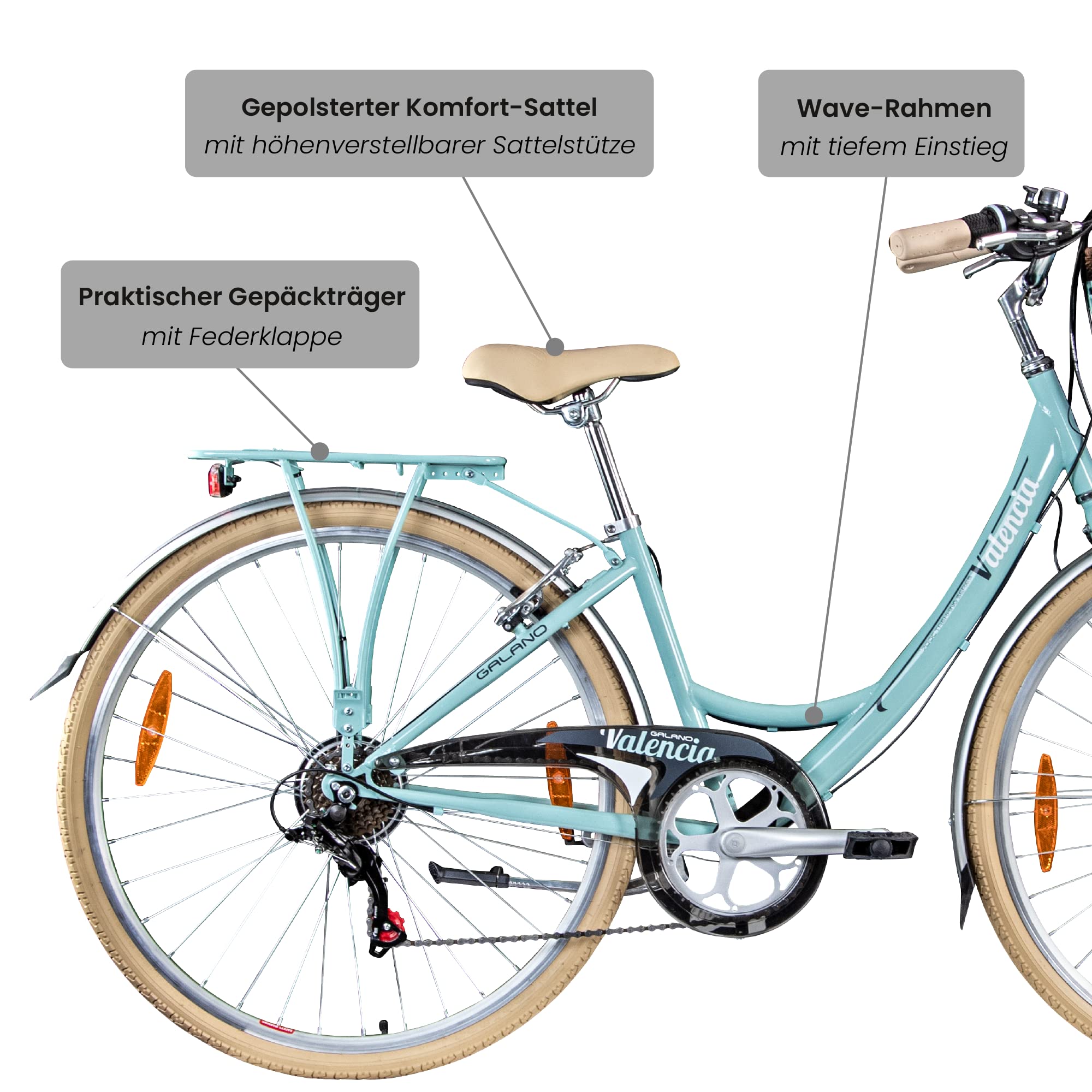 galano hollandrad Valencia Women's City Bike 6 Speed 28 Inches Frame Size 16 Inches Light Blue Sports & Outdoors Oakley Fall Line L Fahrräder / Spezialräder / Faltrad Dekor:Blue Chrome