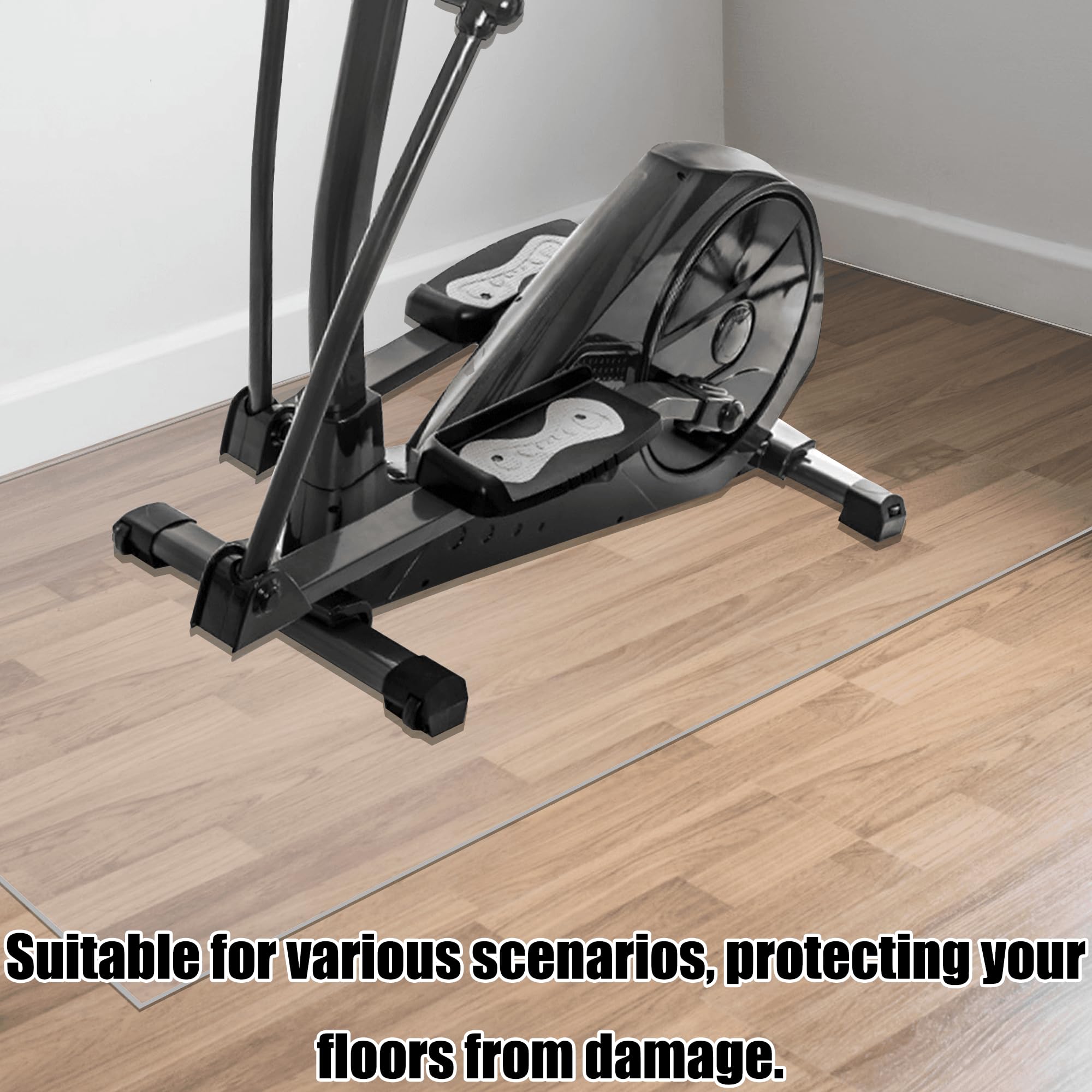 Protector de Suelo 85 x 140 cm Material Resistente, Antideslizante Varios Tamaños Protector Silla de Oficina Varios Tamaños para Oficina, Parquet, Escritorio O Gaming, Color Transparente