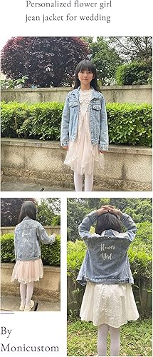 Miniatura 5 de Chaqueta de mezclilla personalizada para niñas, chaquetas de mezclilla personalizadas para niños y niñas, con perlas, chaqueta de mezclilla para