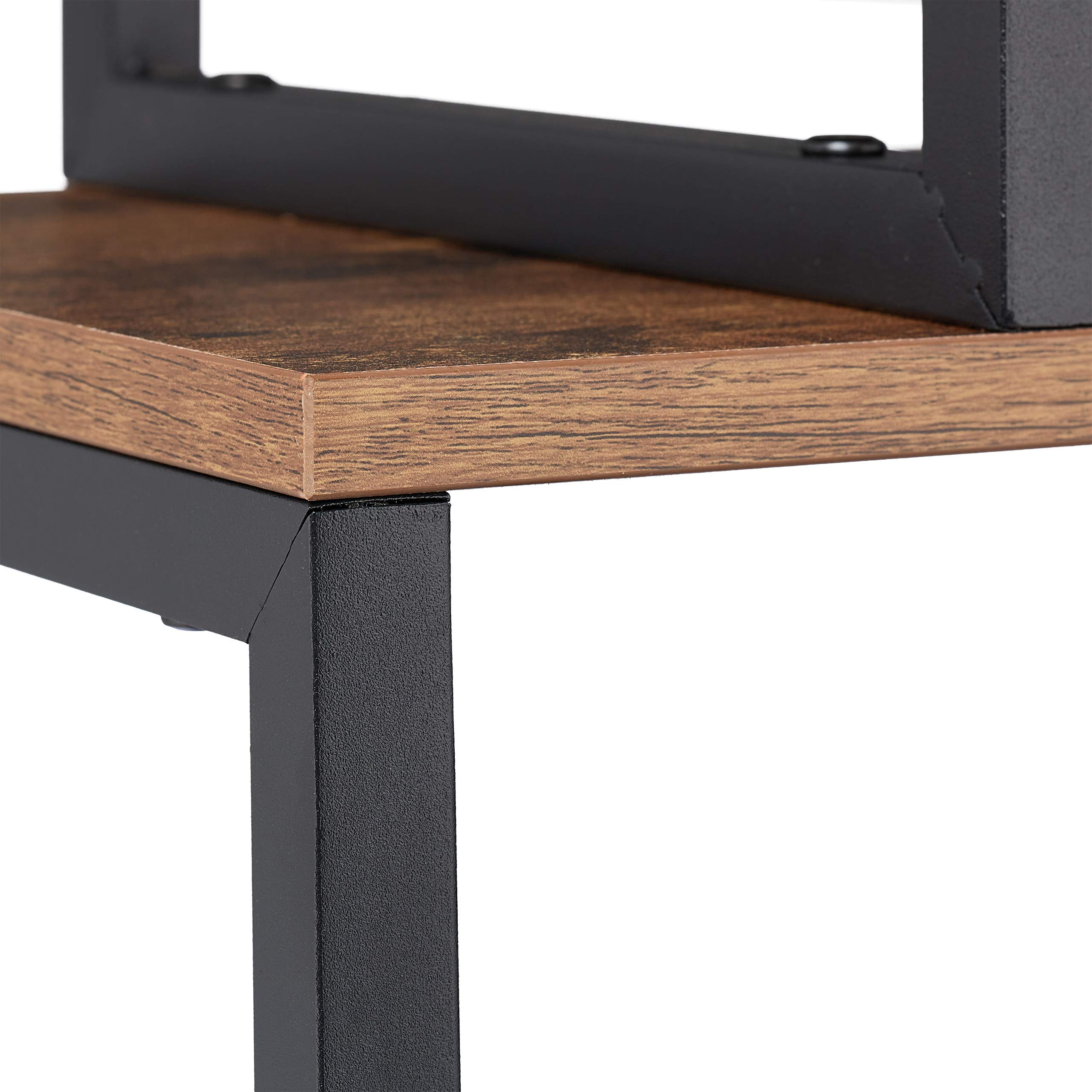 Relaxdays Bücherregal, Industrial Design, 5 Ablagen, MDF & Metall, HxBxT: 136 x 73 x 30 cm, Standregal, braun/schwarz