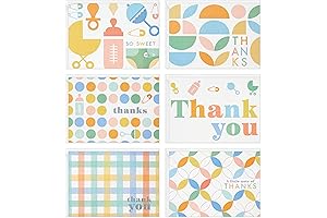 Hallmark Thank You Cards for Baby Shower, Retro Pastel (48 Cards with Envelopes)
