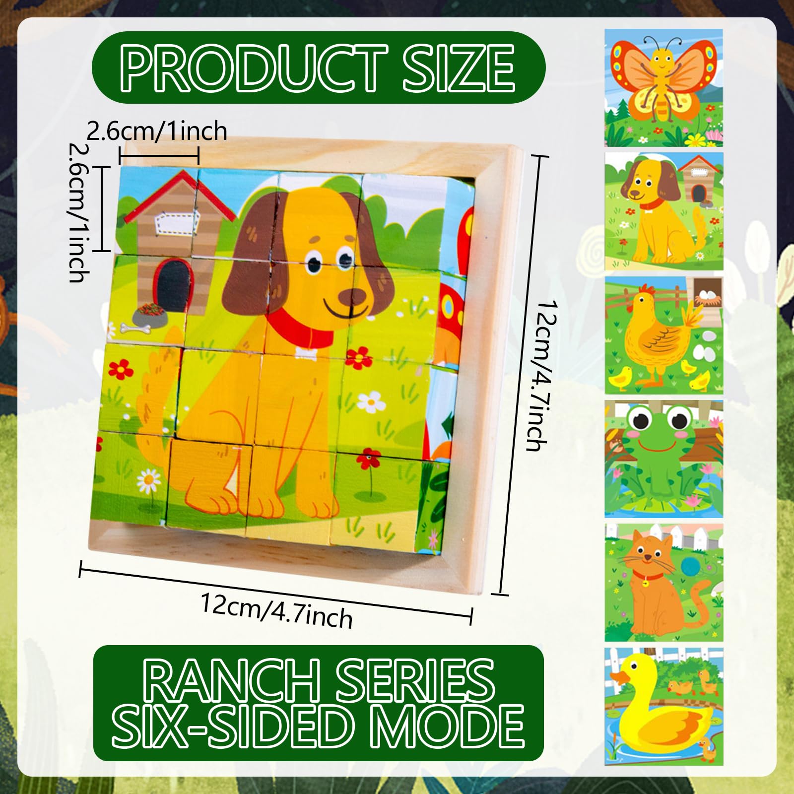 Montessori, puzzle in legno, cubi in 3D, puzzle 6 in 1, giocattolo educativo in legno, per bambini dai 1 2 3 4 anni, giochi impilabili per bambini, ragazzi e ragazze