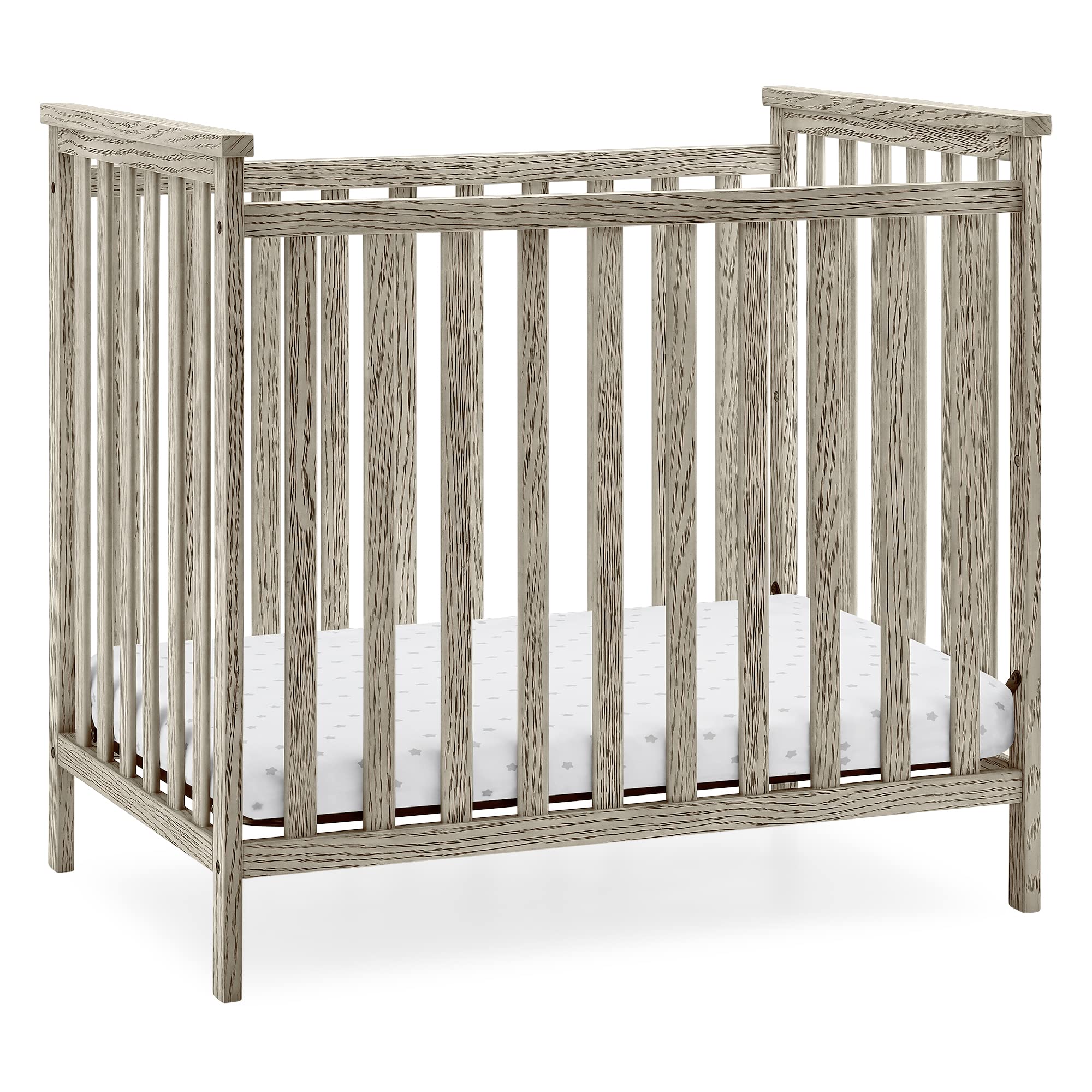 Delta Children Middleton Mini Crib with 2.75-Inch Mattress - Greenguard Gold Certified, Textured Limestone