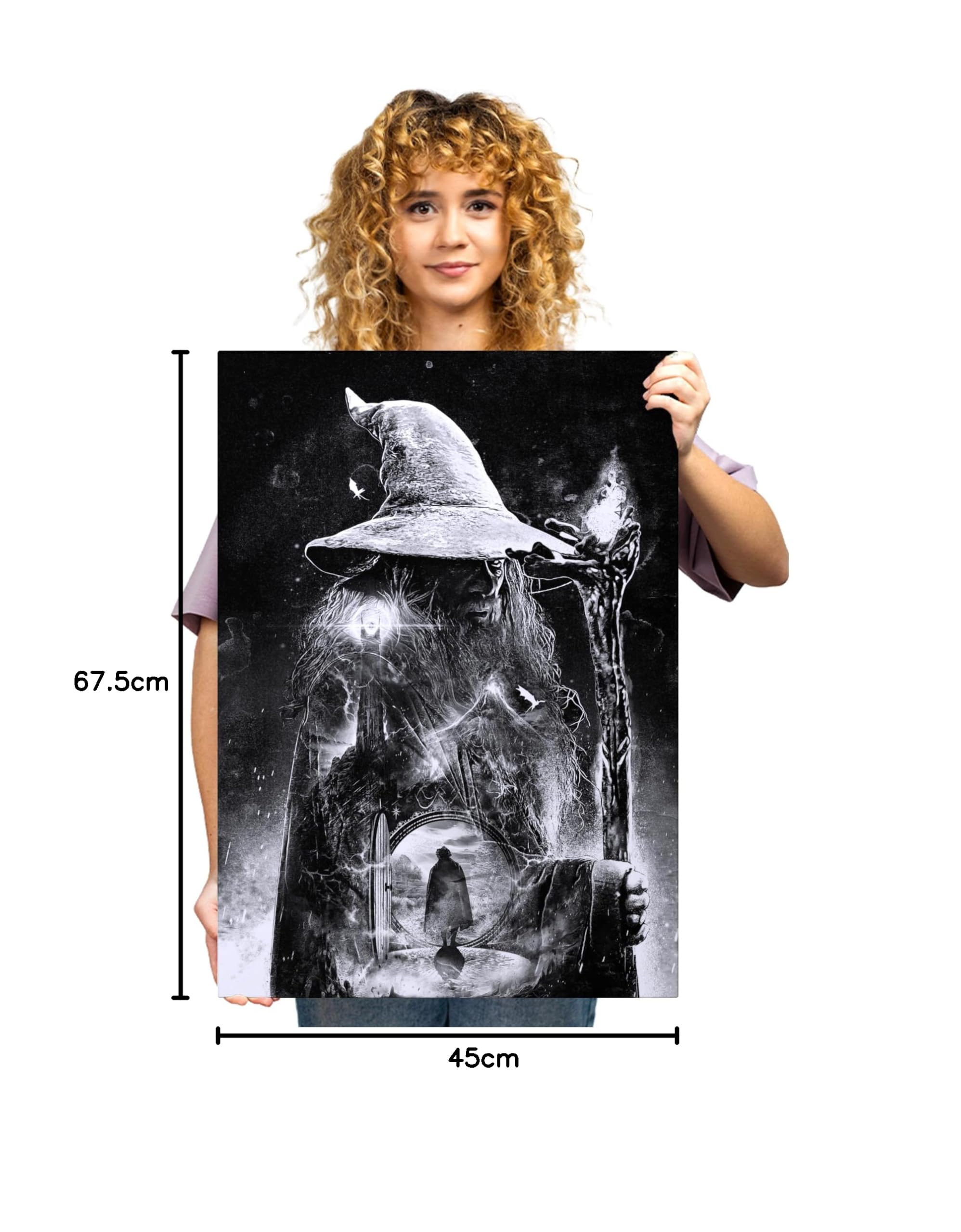 Displate - Poster in metallo - Middle Earth - The Lord of the Rings Alternative Posters - Gandalf the Grey - Dimensione L - 67,5 x 48 cm Matt