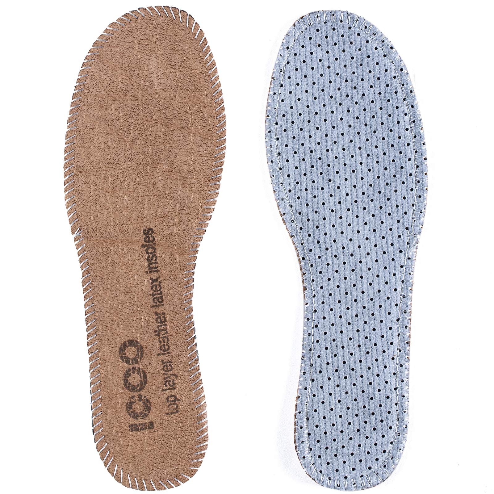 Leather Insoles Replacement Thin Foot Insoles ICOO Premium Thin